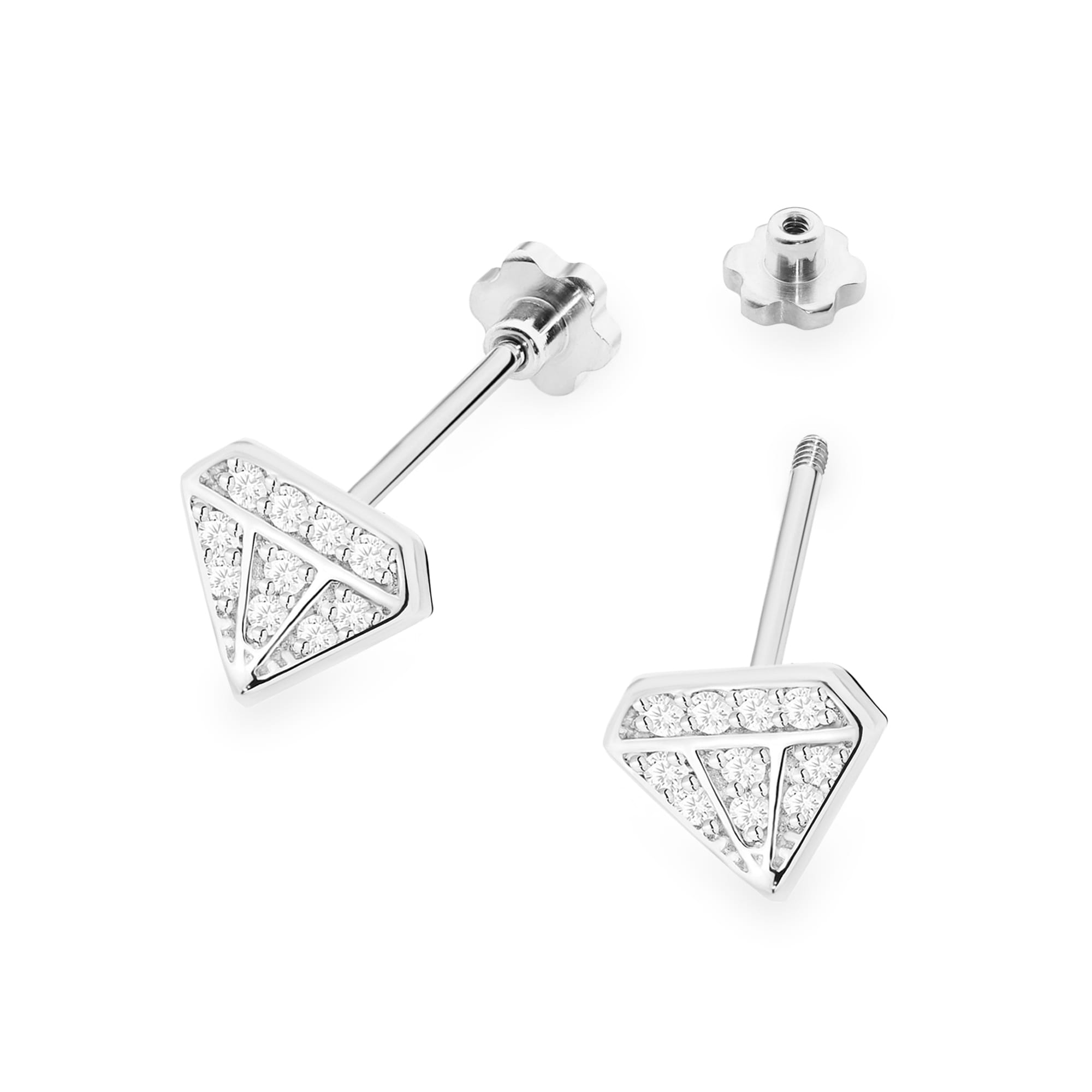 Cercei Aur 14K K0504 Diamante Șurub