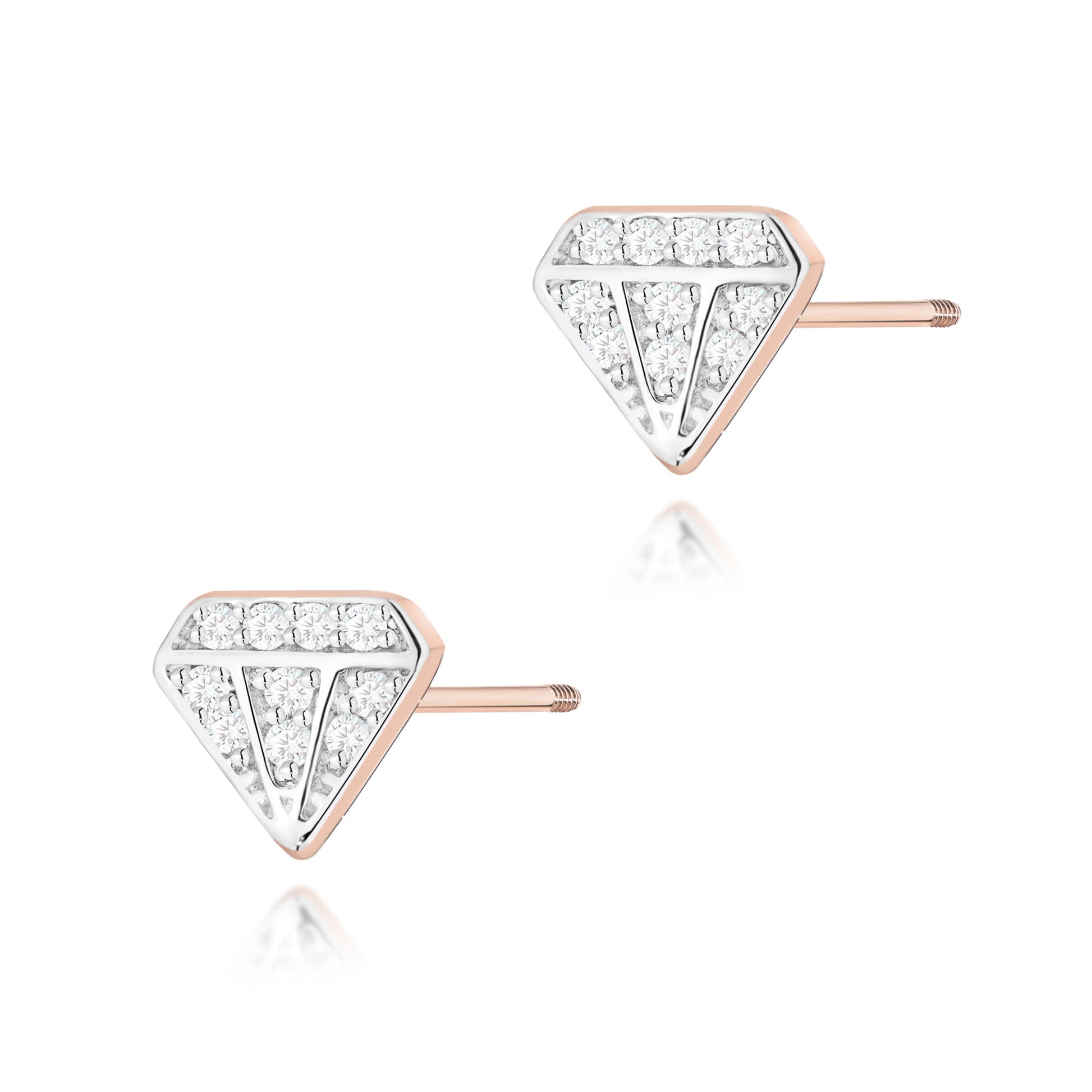 Cercei Aur 14K K0504 Diamante Șurub