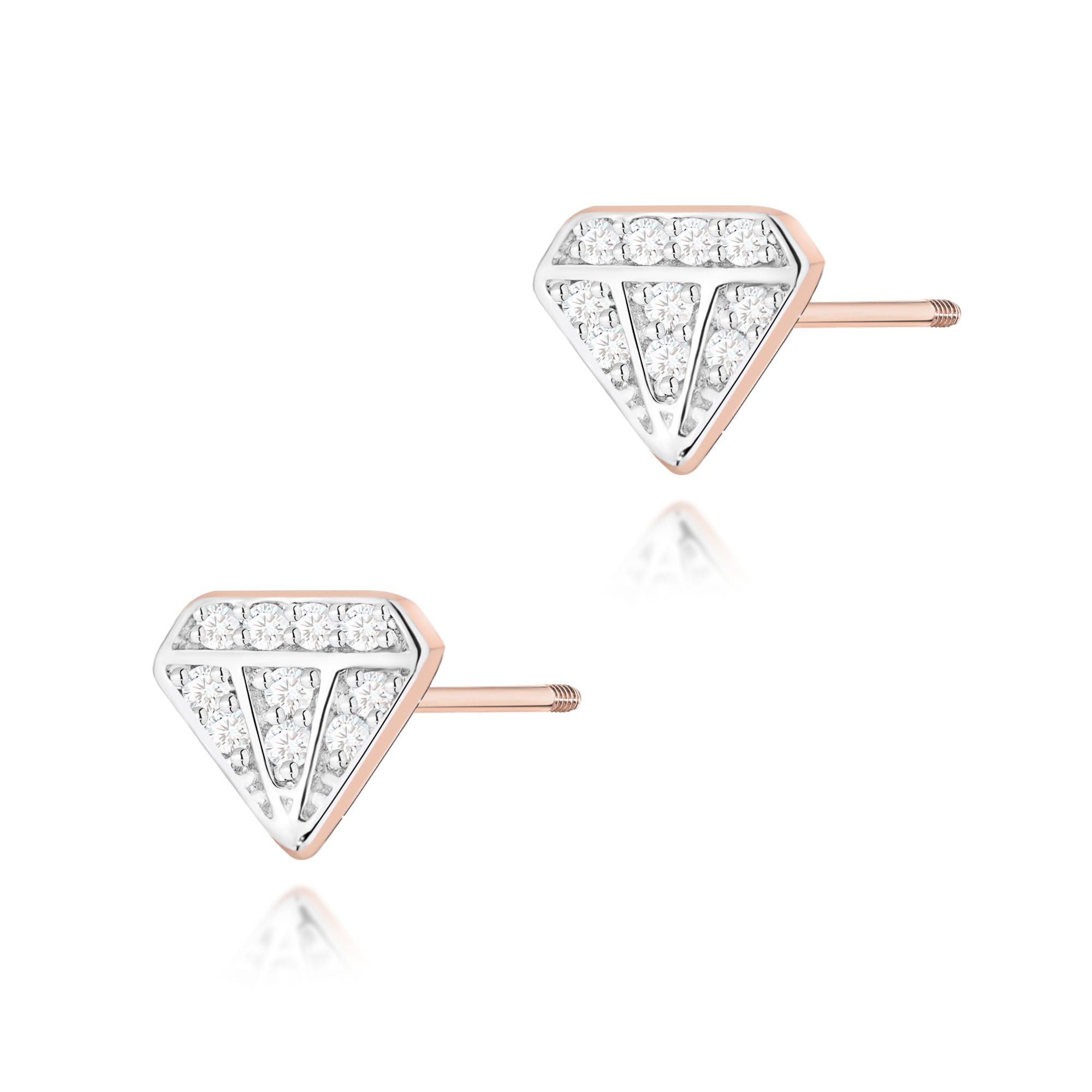 Cercei Aur 14K K0504 Diamante Șurub