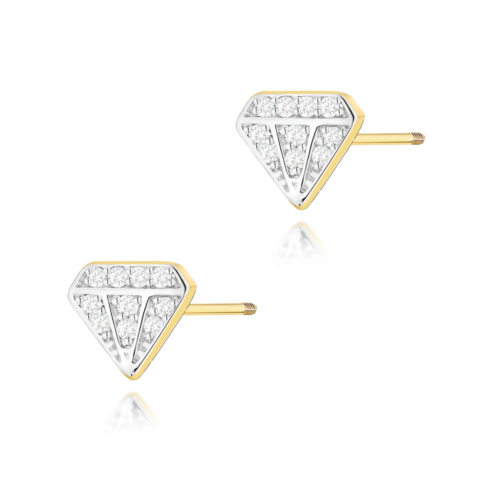 Cercei Aur 14K K0504 Diamante Șurub