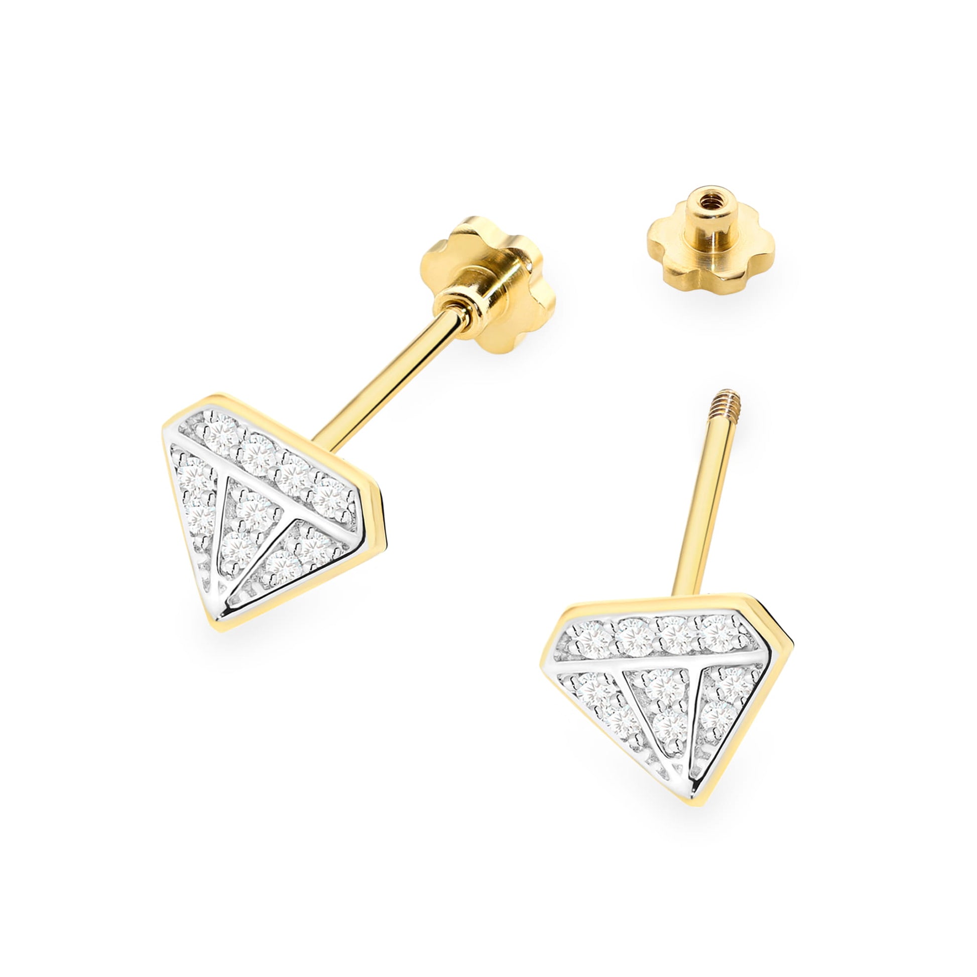 Cercei Aur 14K K0504 Diamante Șurub