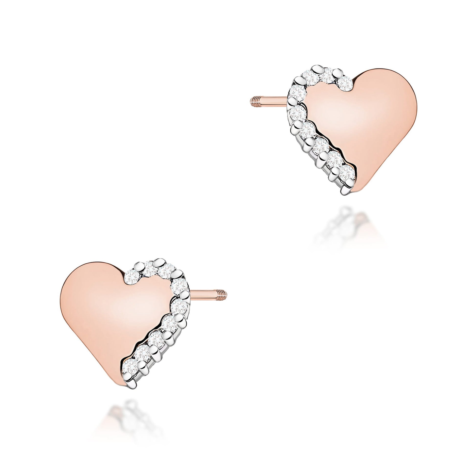 Cercei Aur 14K K0505 cu Diamante Șurub