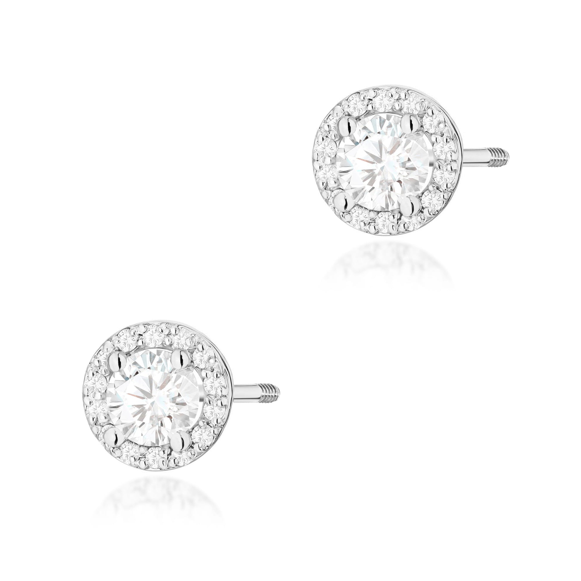 Cercei Aur 14K Diamant 2 x 0.50ct Șurub Stud K0509