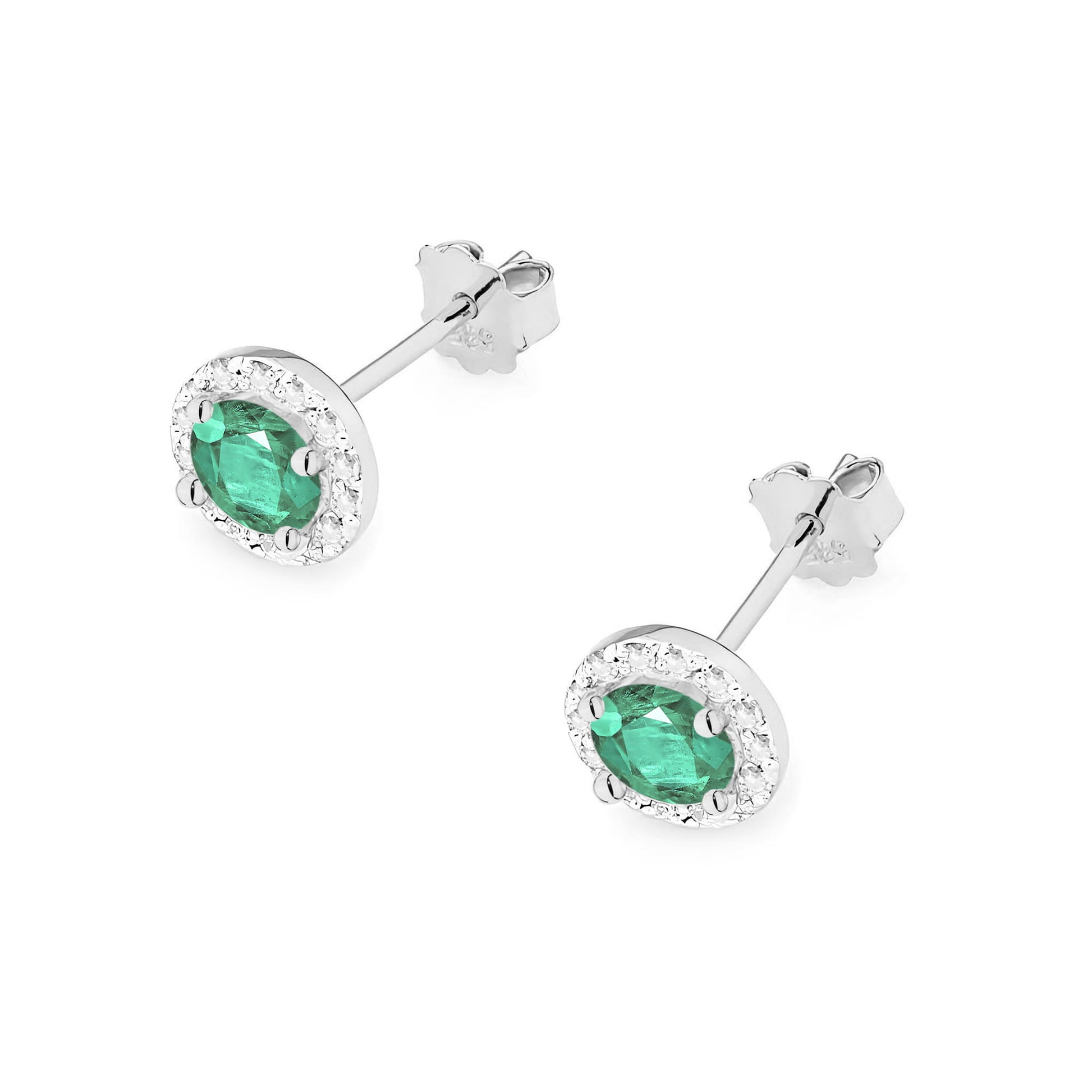 Cercei Aur 14K K0509 Smarald 2 x 0,50ct
