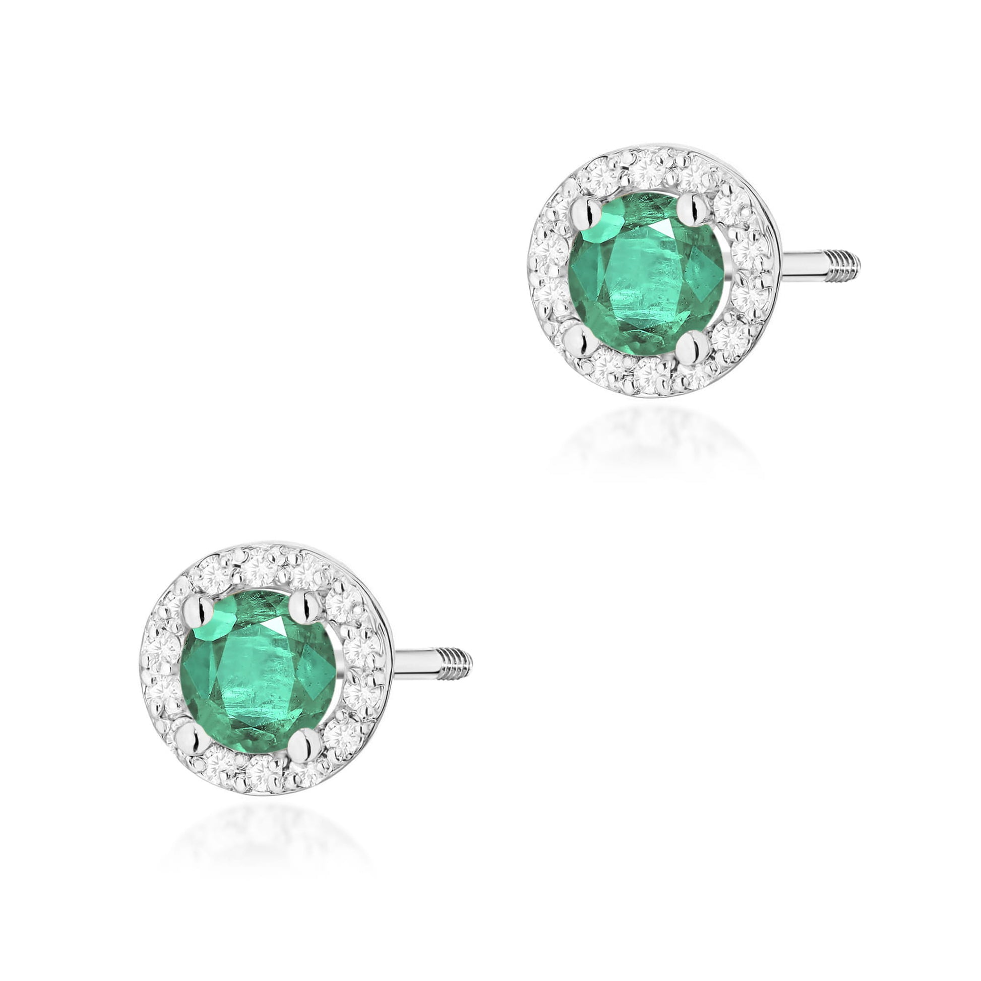 Cercei Aur 14K K0509 Smarald 2 x 0,50ct