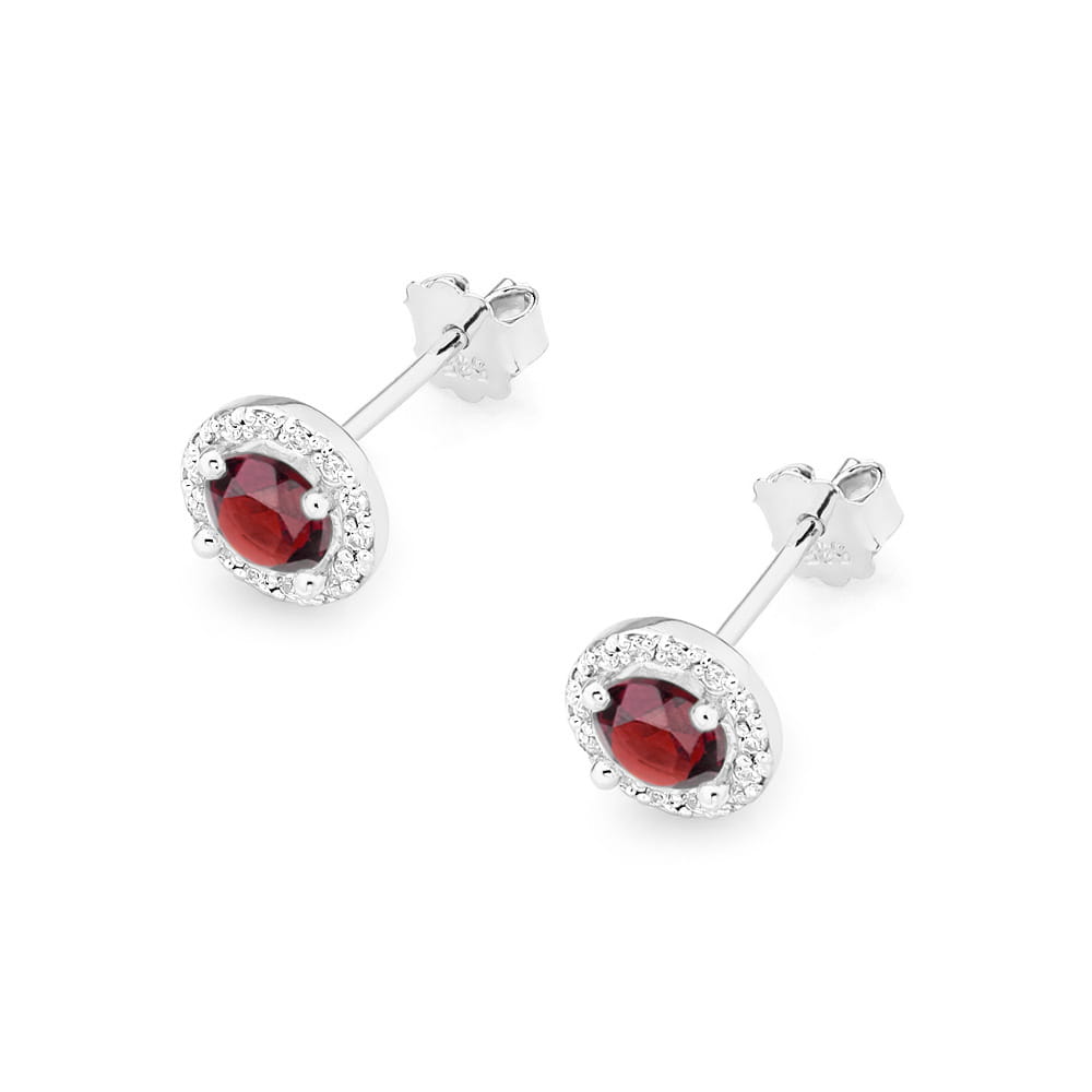 Cercei Aur 14K cu Rubin 1.20 ct si Diamante 0.24 ct