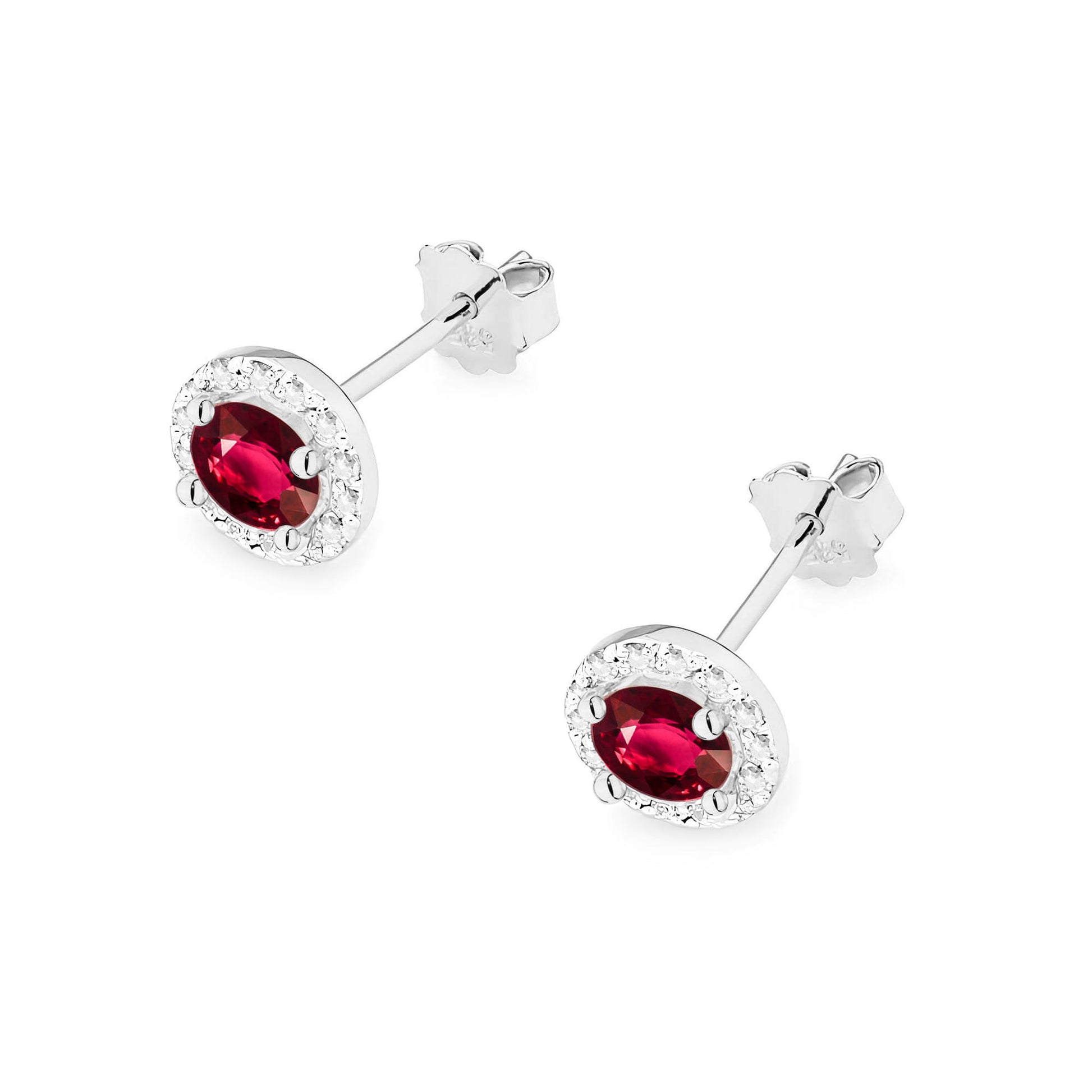 Cercei Aur 14K cu Rubin 1.20 ct si Diamante Naturale 0.24 ct