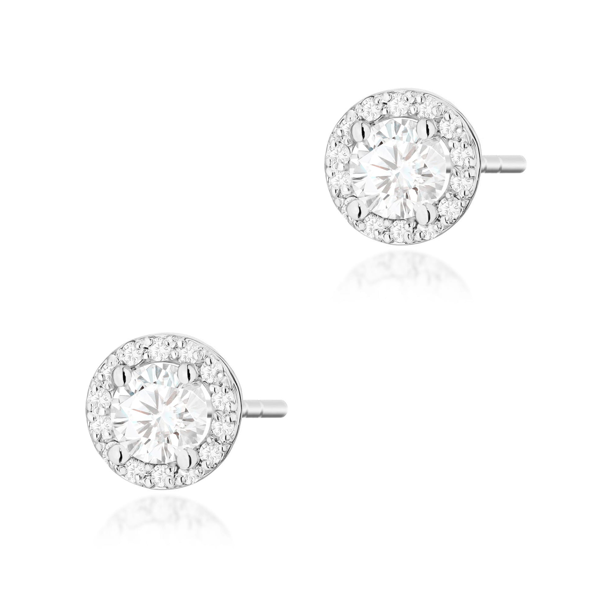 Cercei Aur 14K K0509 Safir Alb 2 x 0,60ct