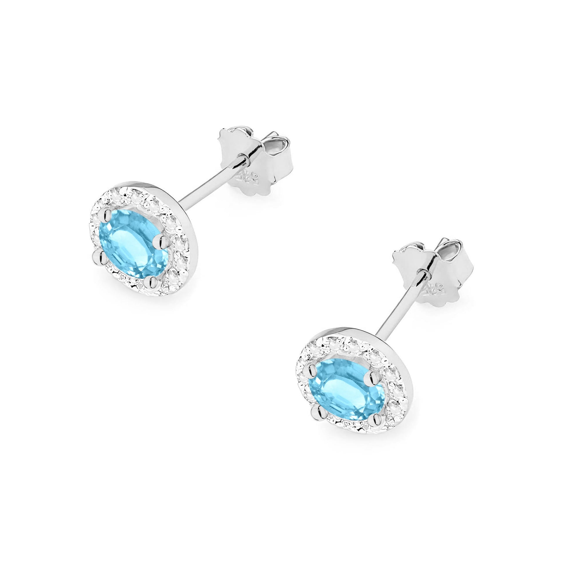 Cercei Aur 14K cu Topaz 1.00 ct si Diamante Naturale 0.24 ct