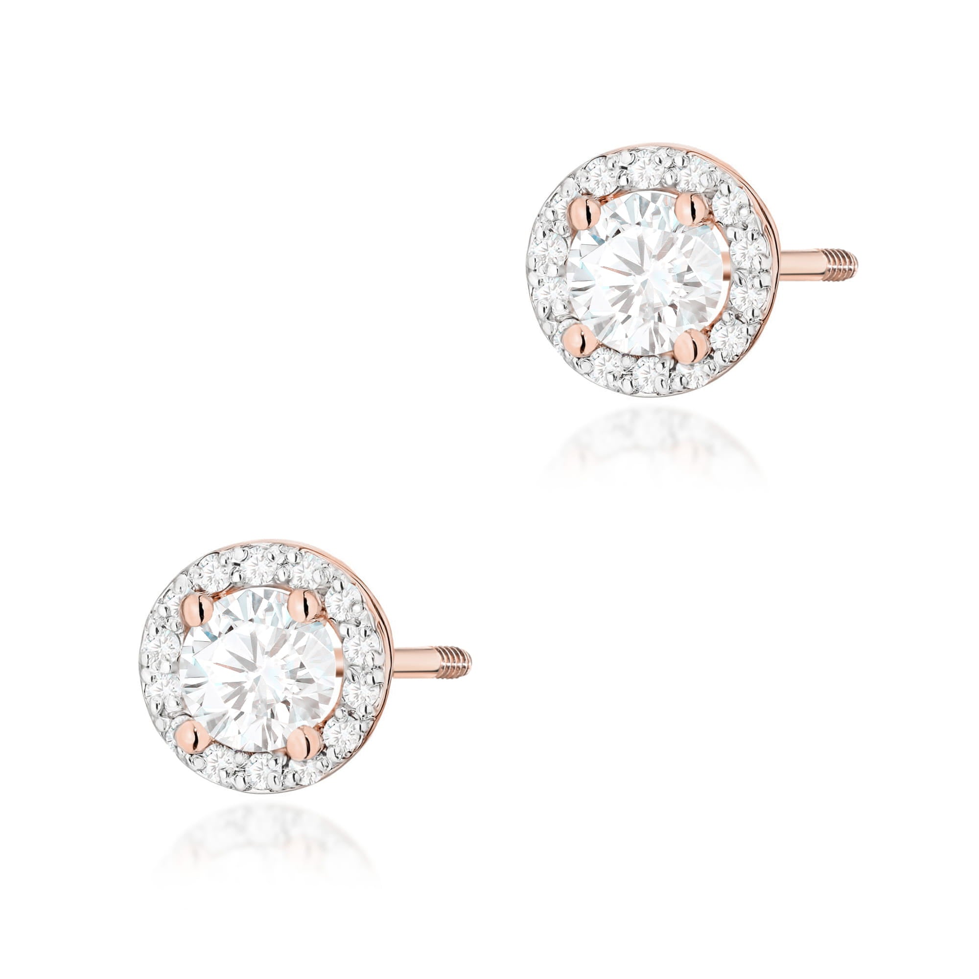 Cercei Aur 14K Diamant 2 x 0.50ct Șurub Stud K0509