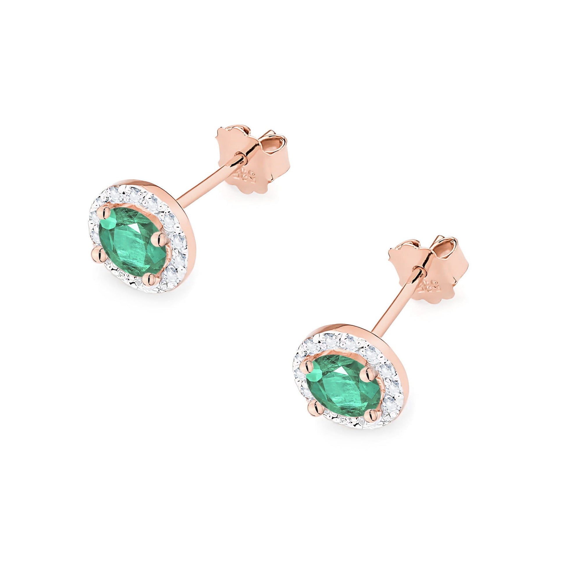 Cercei Aur 14K K0509 Smarald 2 x 0,50ct
