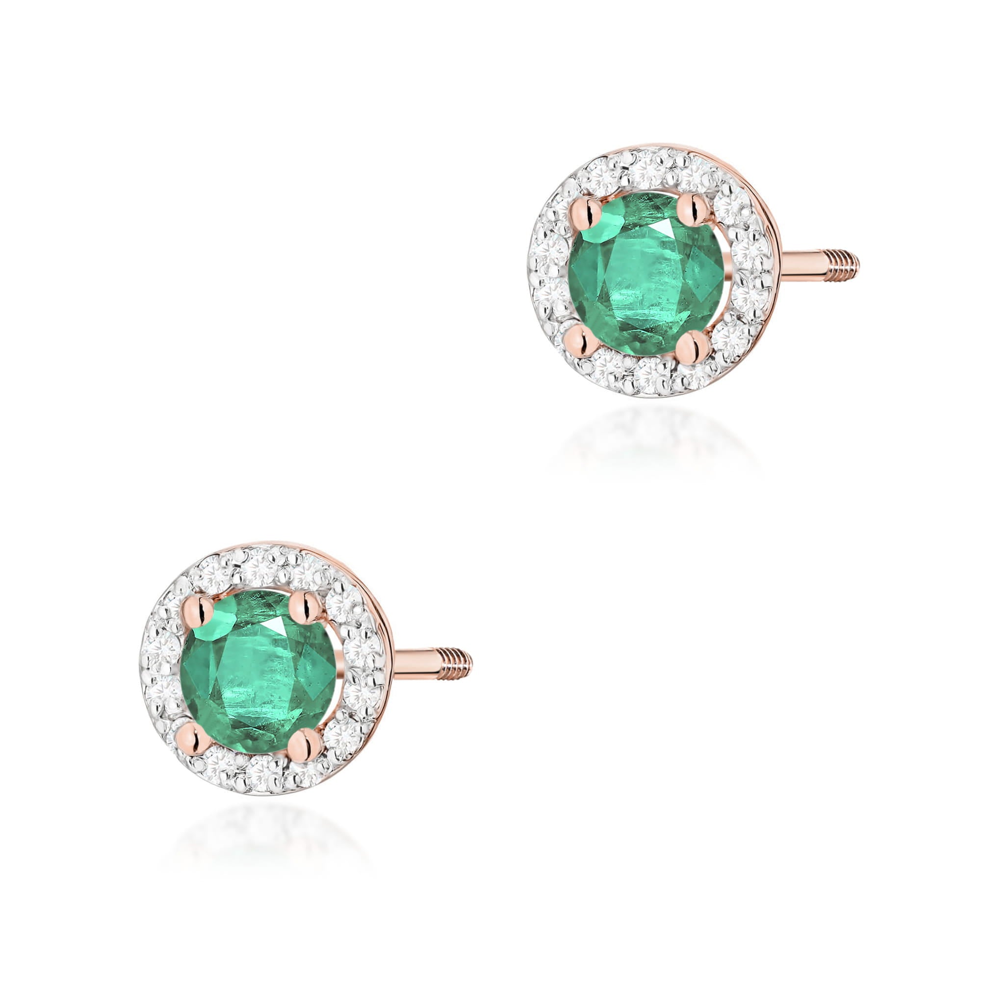 Cercei Aur 14K K0509 Smarald 2 x 0,50ct