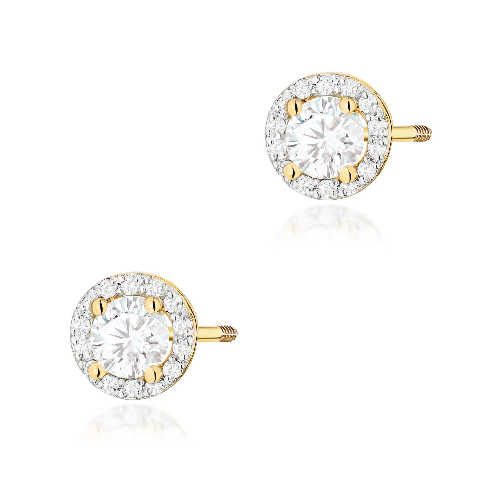 Cercei Aur 14K Diamant 2 x 0.50ct Șurub Stud K0509