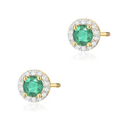 Cercei Aur 14K K0509 Smarald 2 x 0,50ct