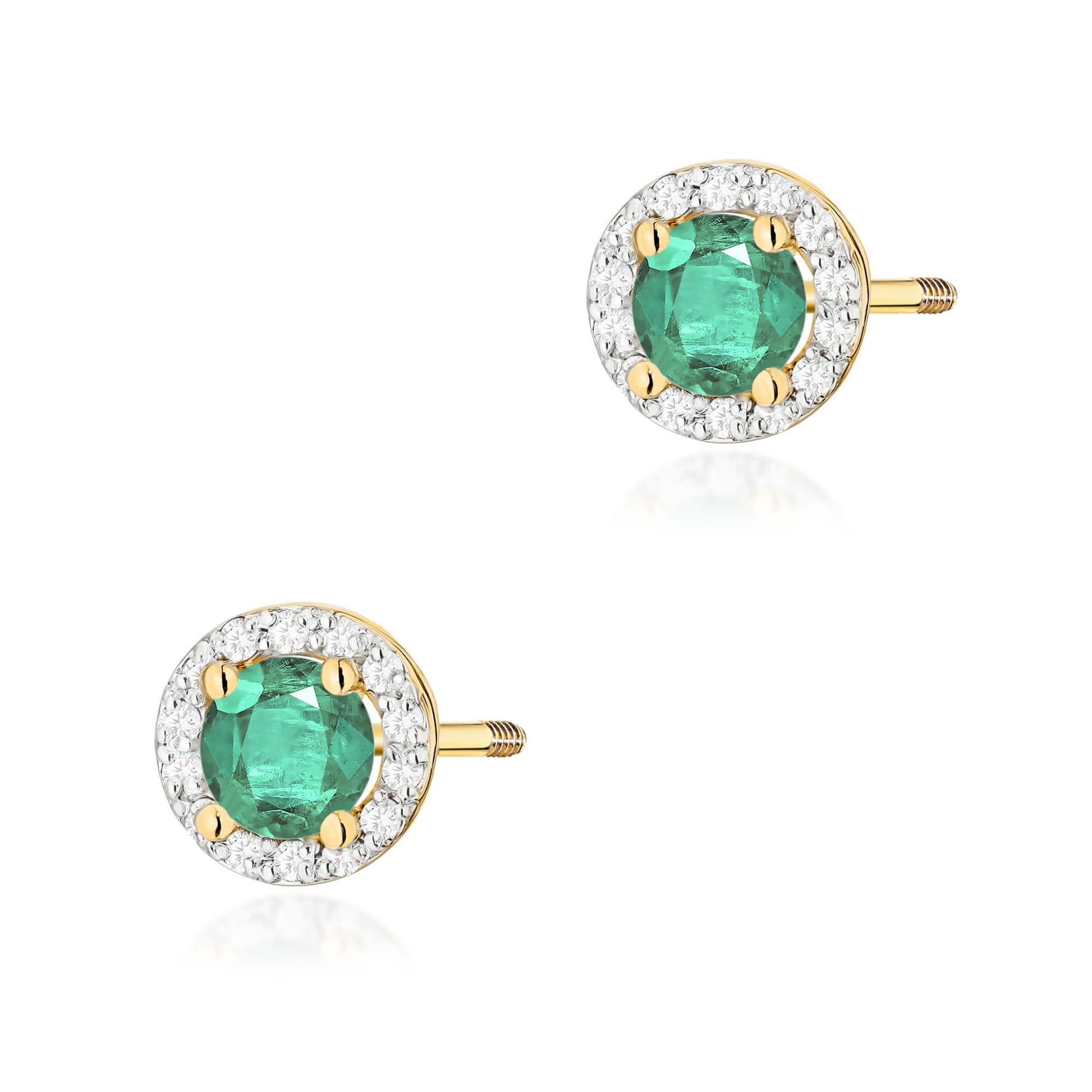 Cercei Aur 14K K0509 Smarald 2 x 0,50ct