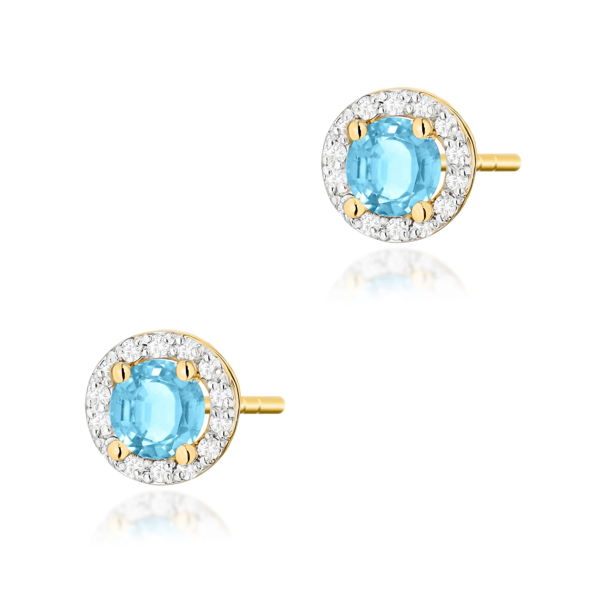 Cercei Aur 14K cu Topaz 1.00 ct si Diamante Naturale 0.24 ct