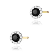 Cercei Diamante Negre Aur 14K K0510 - Șurub Stud