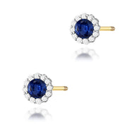 Cercei Aur 14K K0510 Safir 2 x 0.50ct Cu Șurub