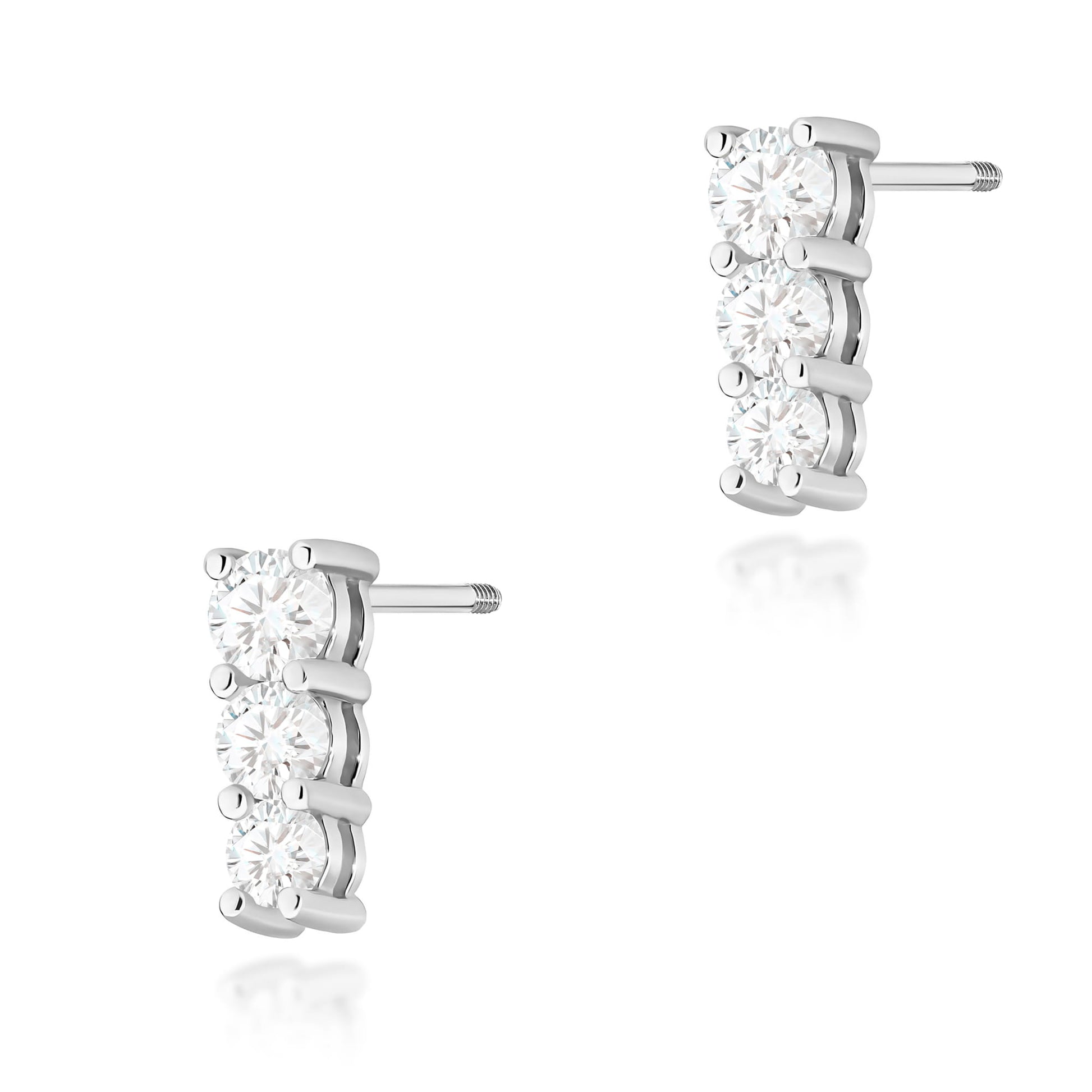 Cercei Diamante Aur 14K Studuri cu Șurub K0511