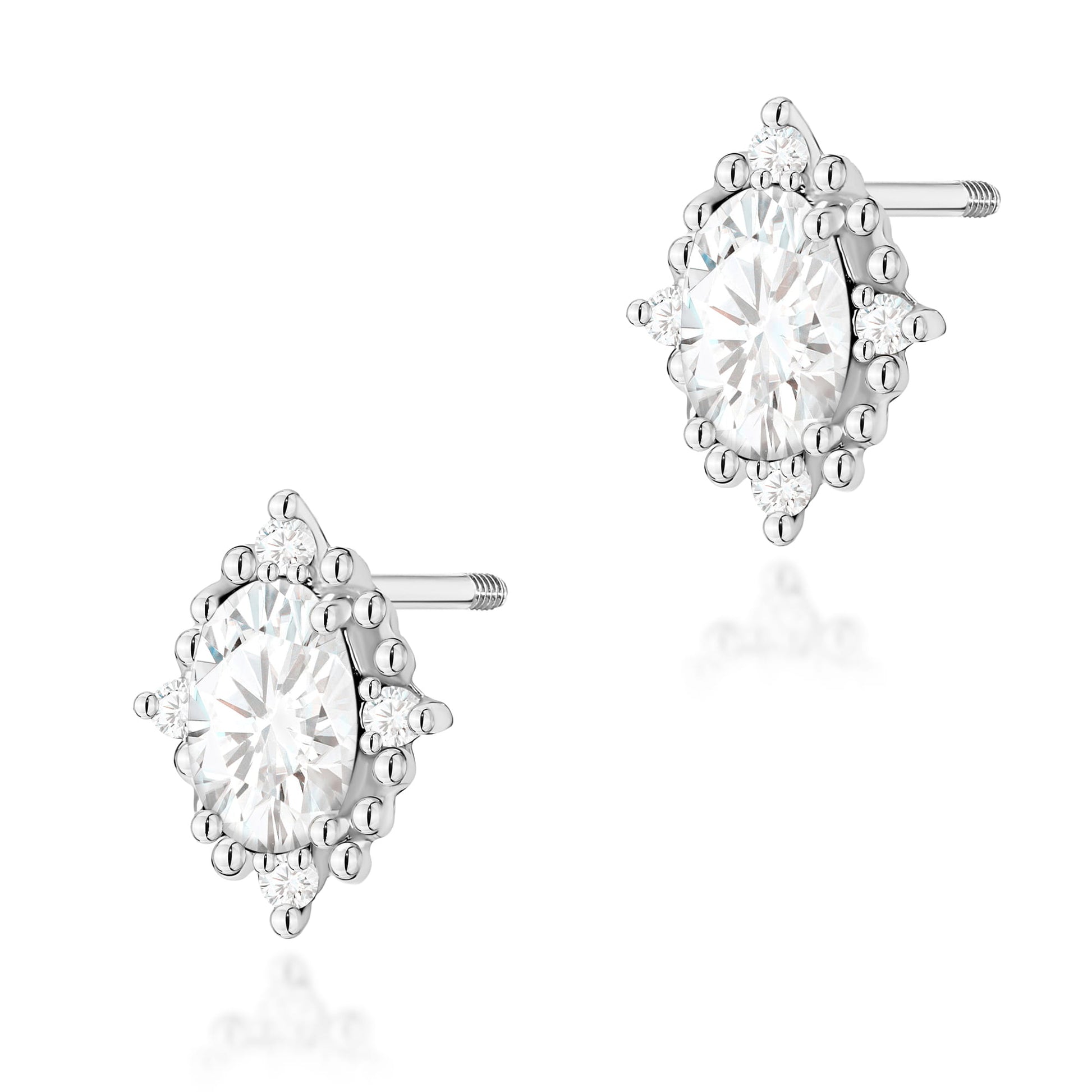 Cercei Aur 14K Cu Diamante Laborator K0512