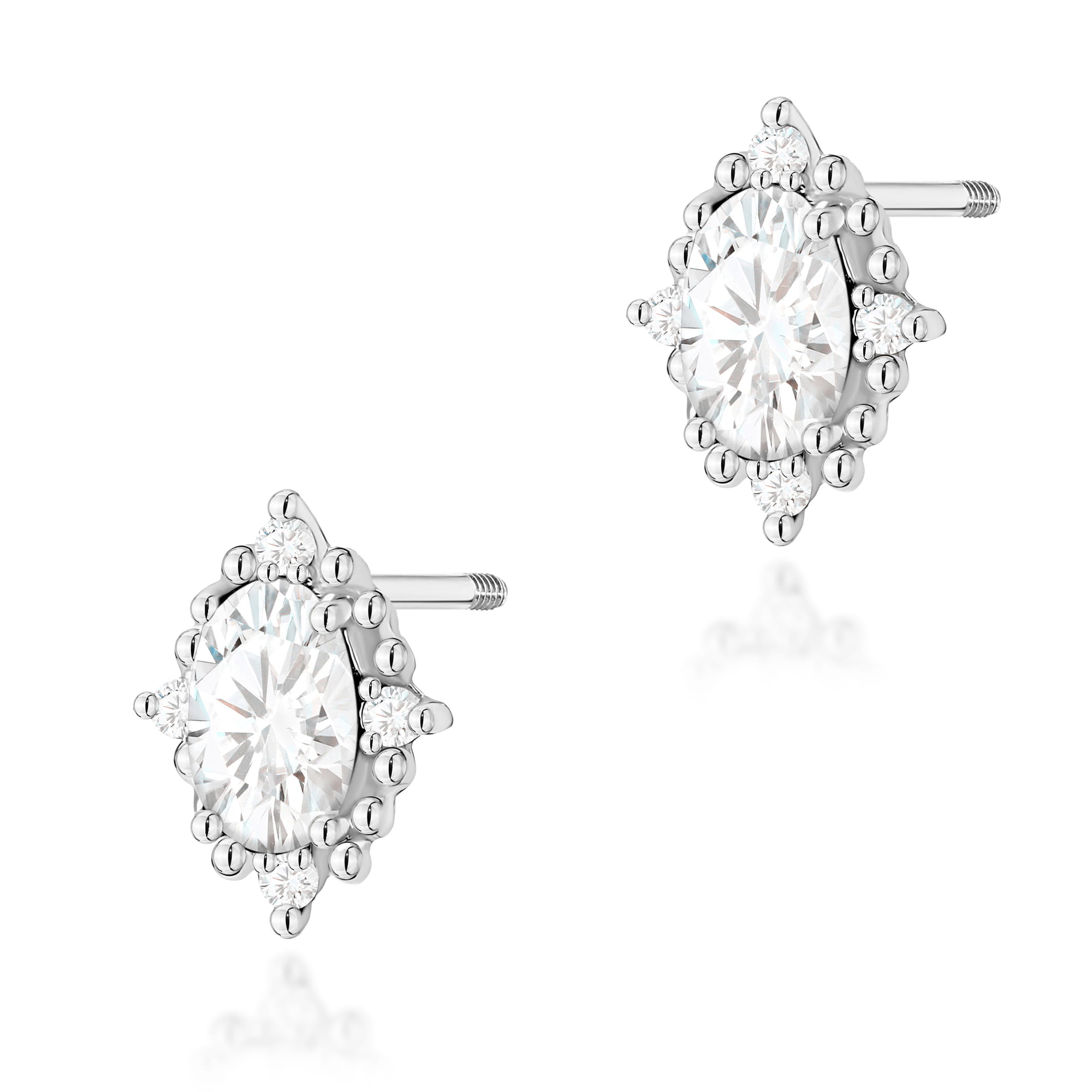 Cercei Aur 14K Cu Diamante Laborator K0512