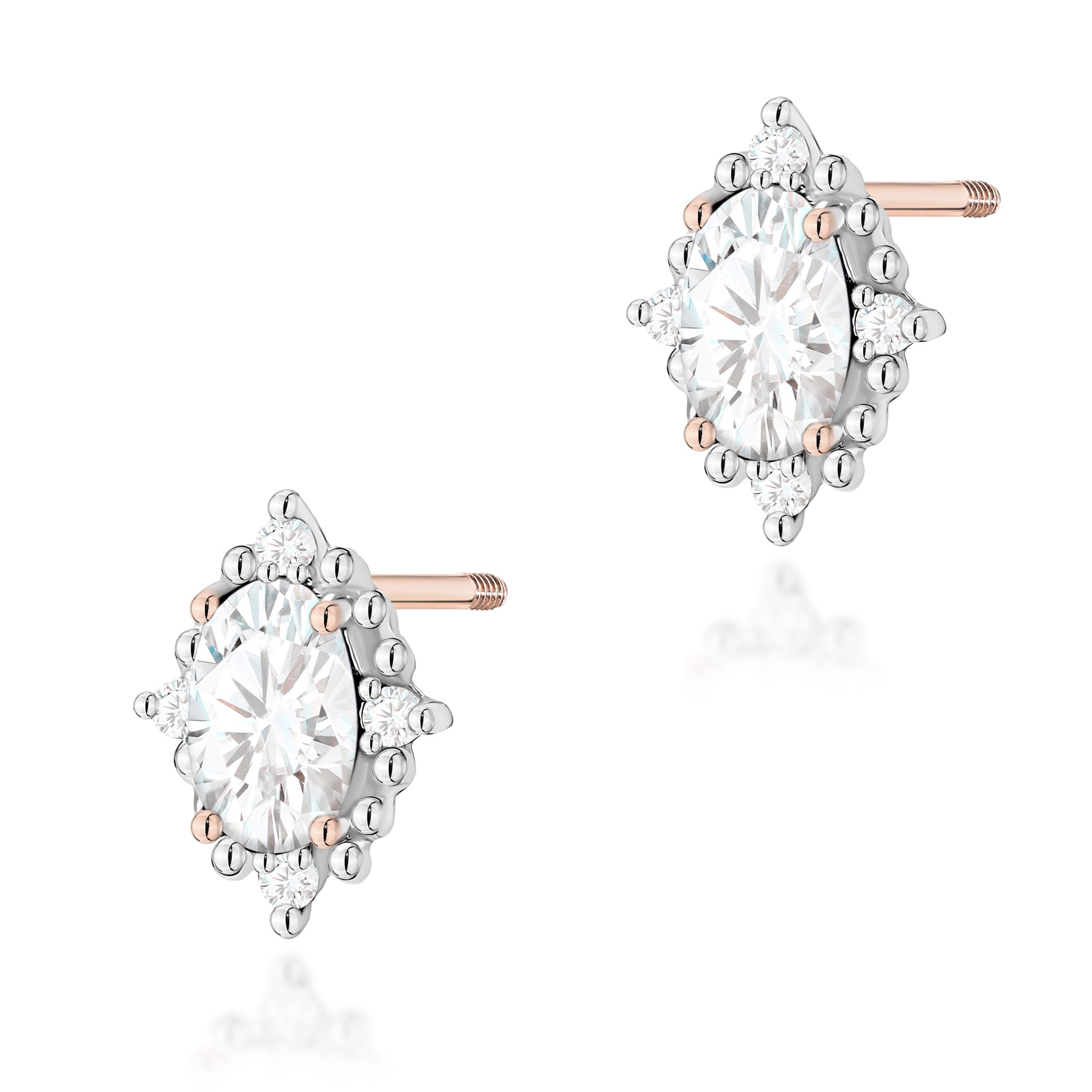 Cercei Aur 14K Cu Diamante Laborator K0512