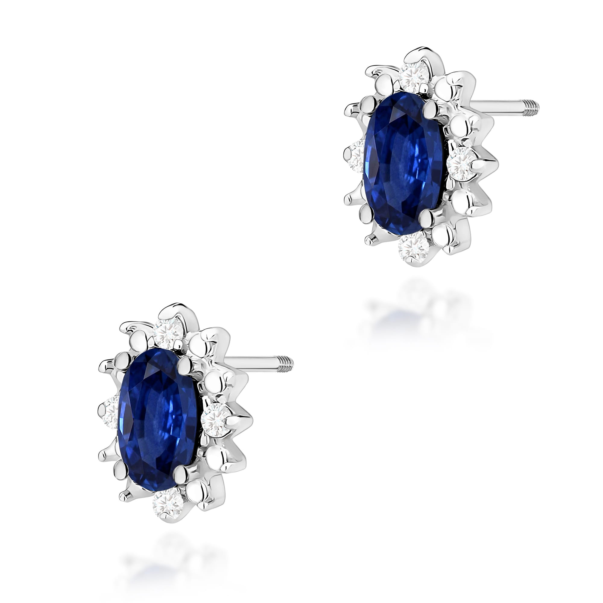 Cercei Aur 14K K0513 Szafir 2 x 0.30ct Cu Șurub