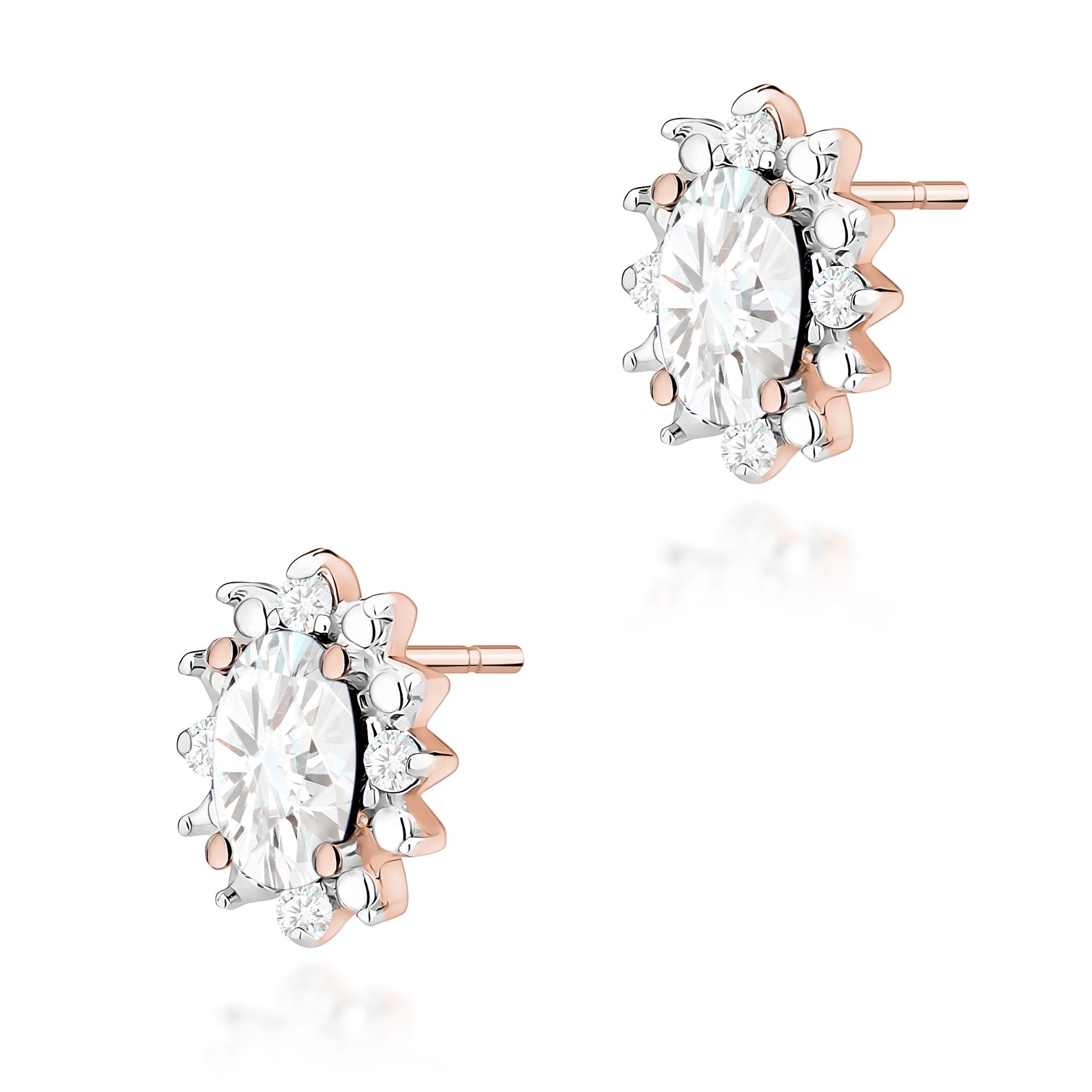 Cercei Diamante Aur 14K Oval K0513