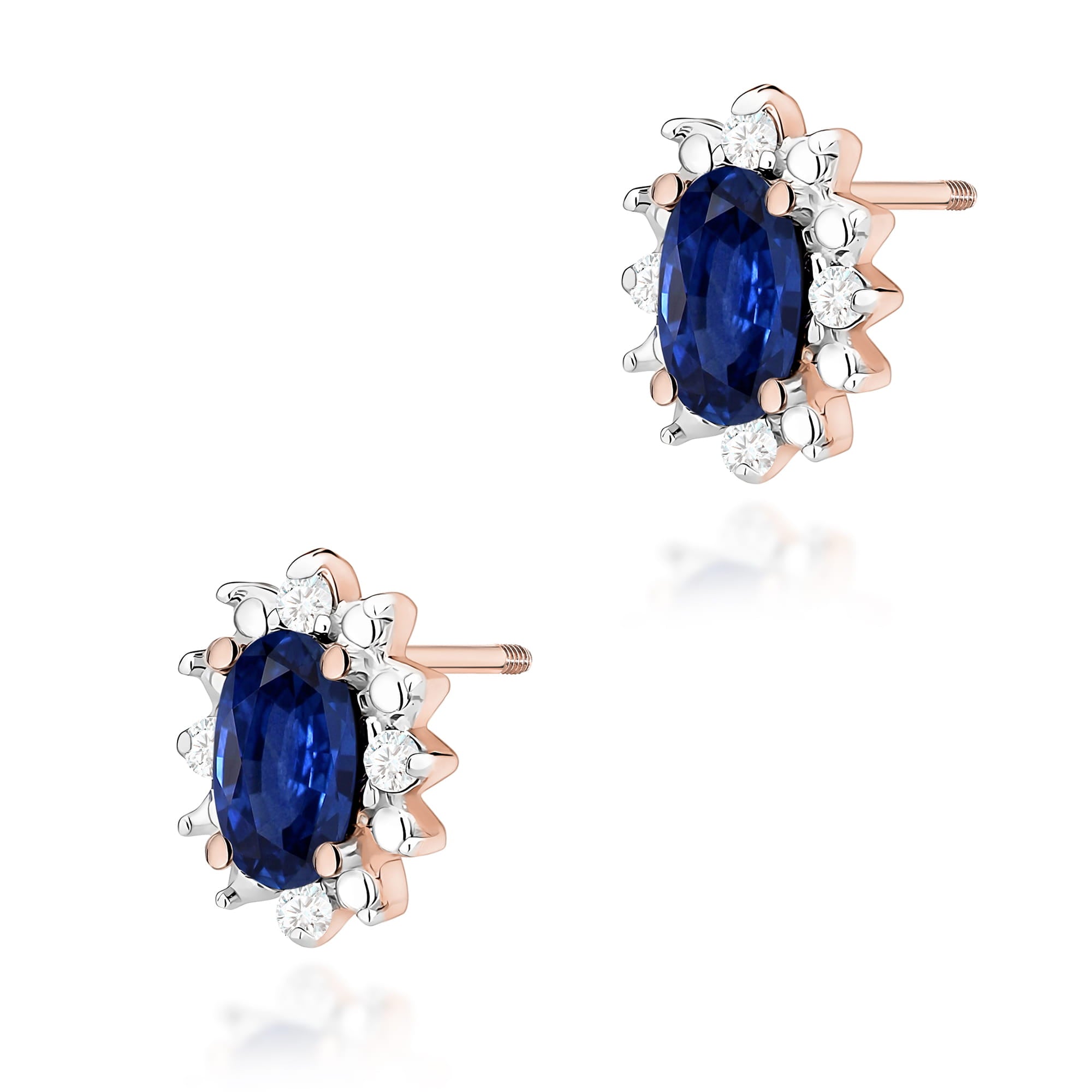 Cercei Aur 14K K0513 Szafir 2 x 0.30ct Cu Șurub