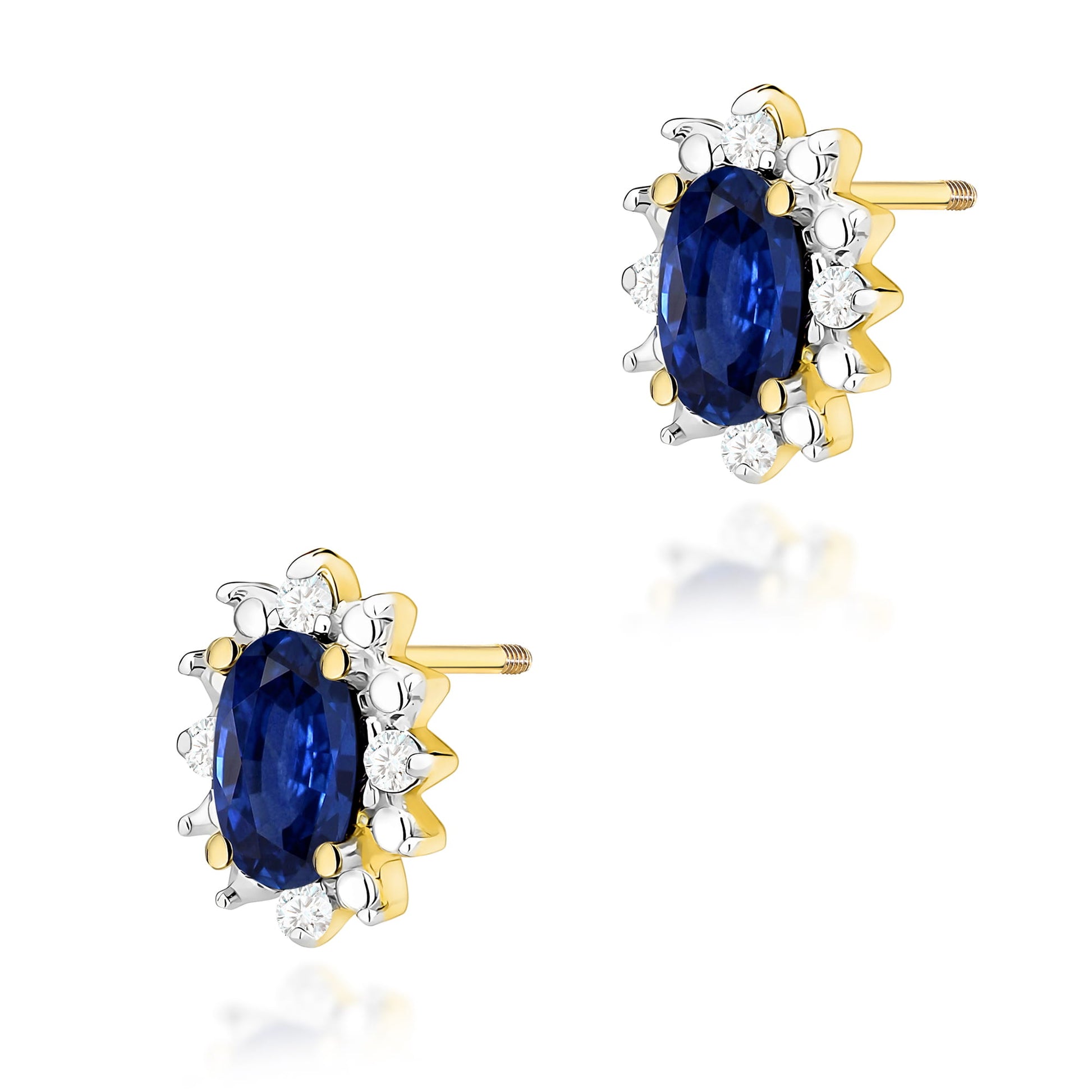 Cercei Aur 14K K0513 Szafir 2 x 0.30ct Cu Șurub