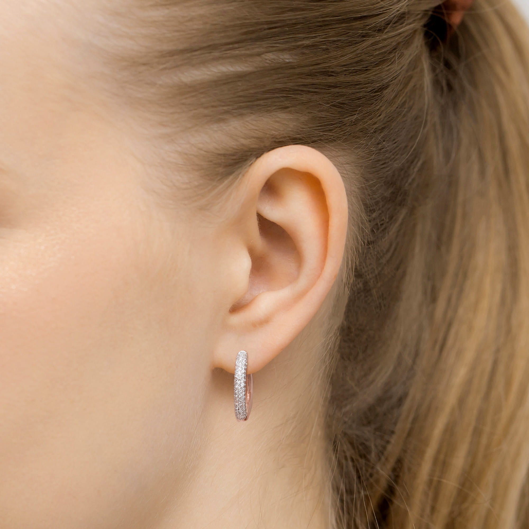 Cercei Aur 14K Cu Diamante Cultivate K0515