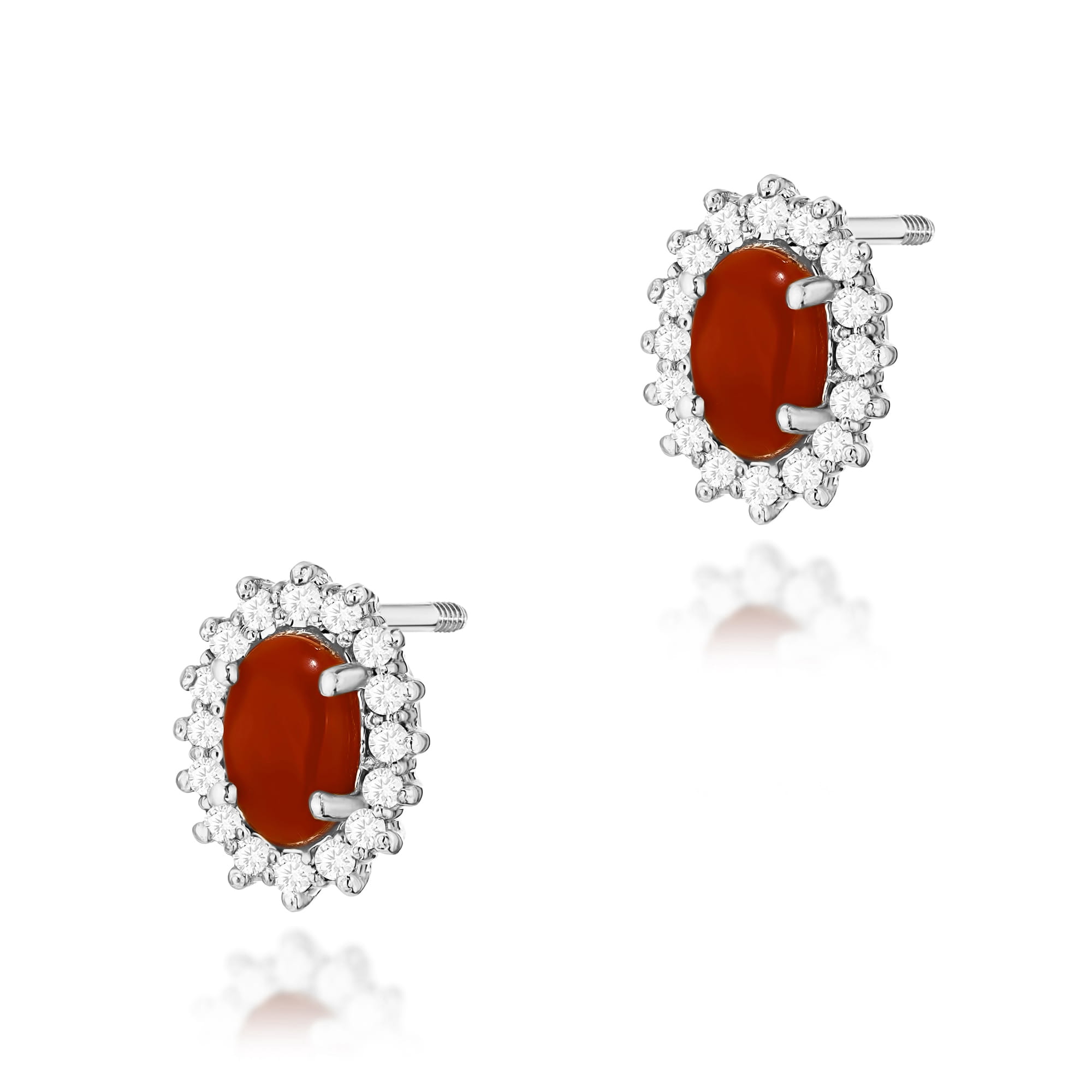 Cercei Aur 14K K0569 Coral 2 x 0,20ct