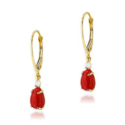 Cercei Aur 14K K0570 Coral 2 x 0.65ct