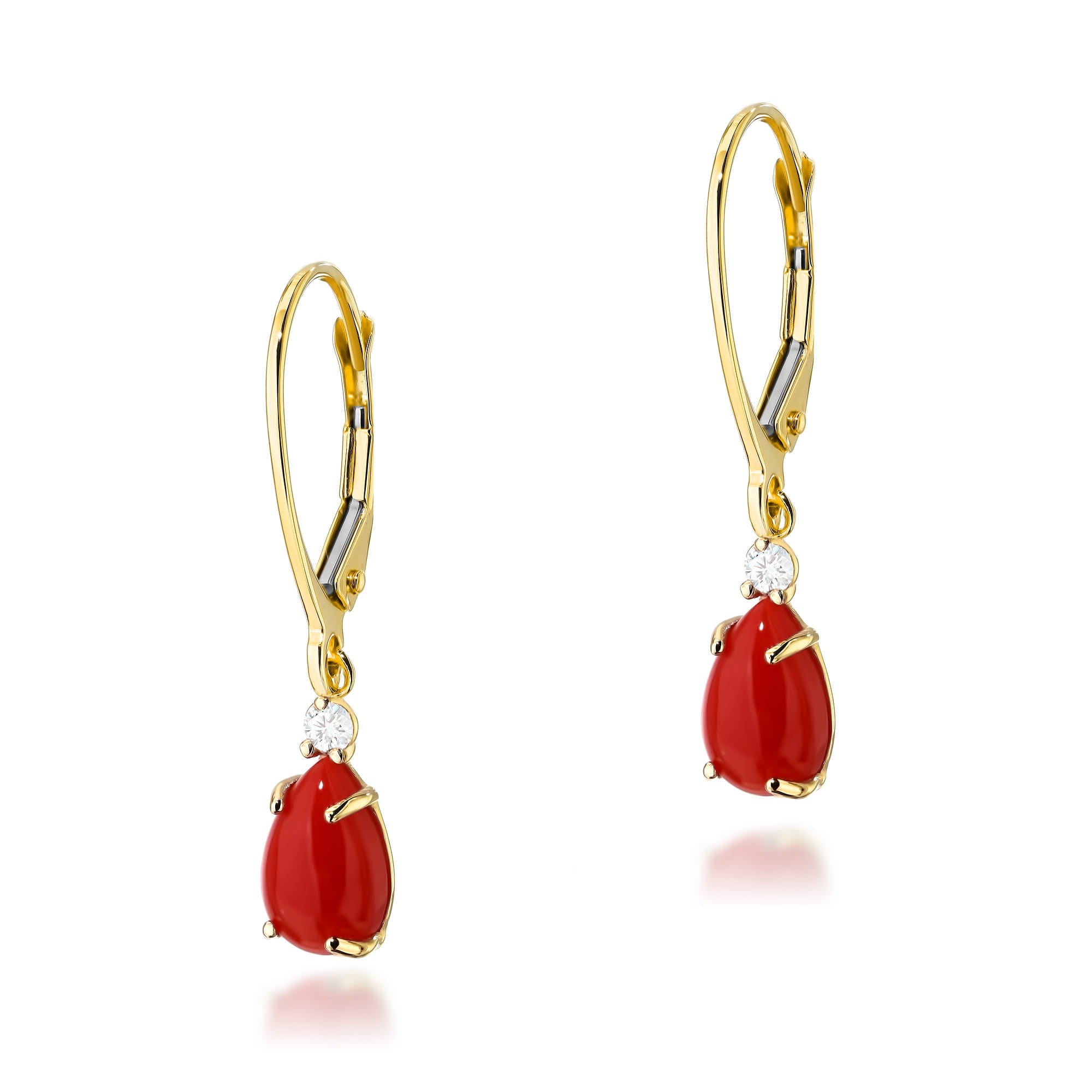 Cercei Aur 14K K0570 Coral 2 x 0.65ct