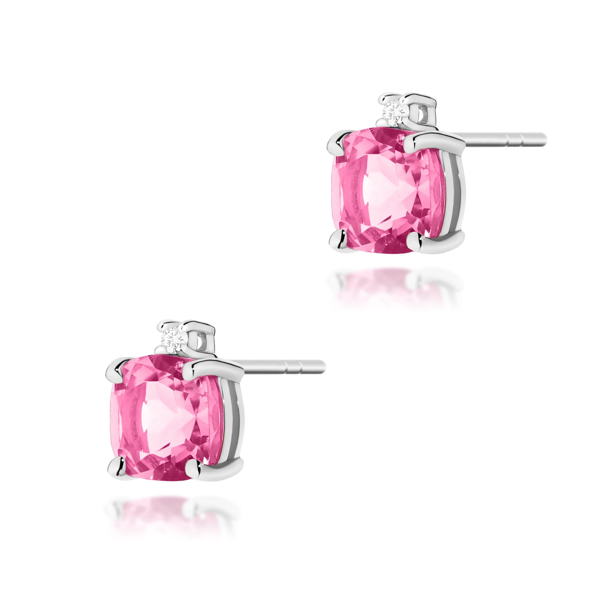 Cercei Aur 14K K0573 Topaz Roz 2 x 1.10ct