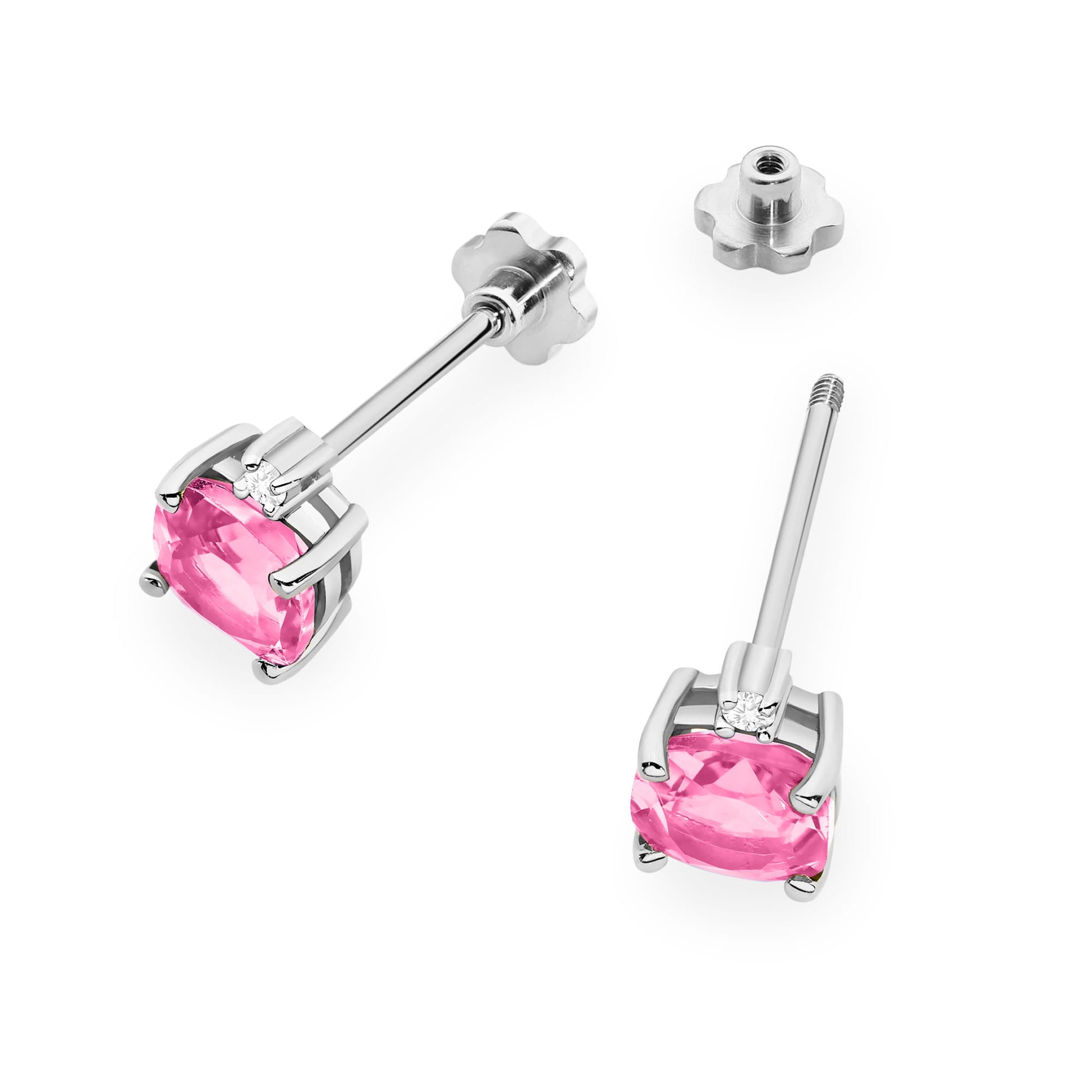 Cercei Aur 14K K0573 Topaz Roz 2 x 1.10ct