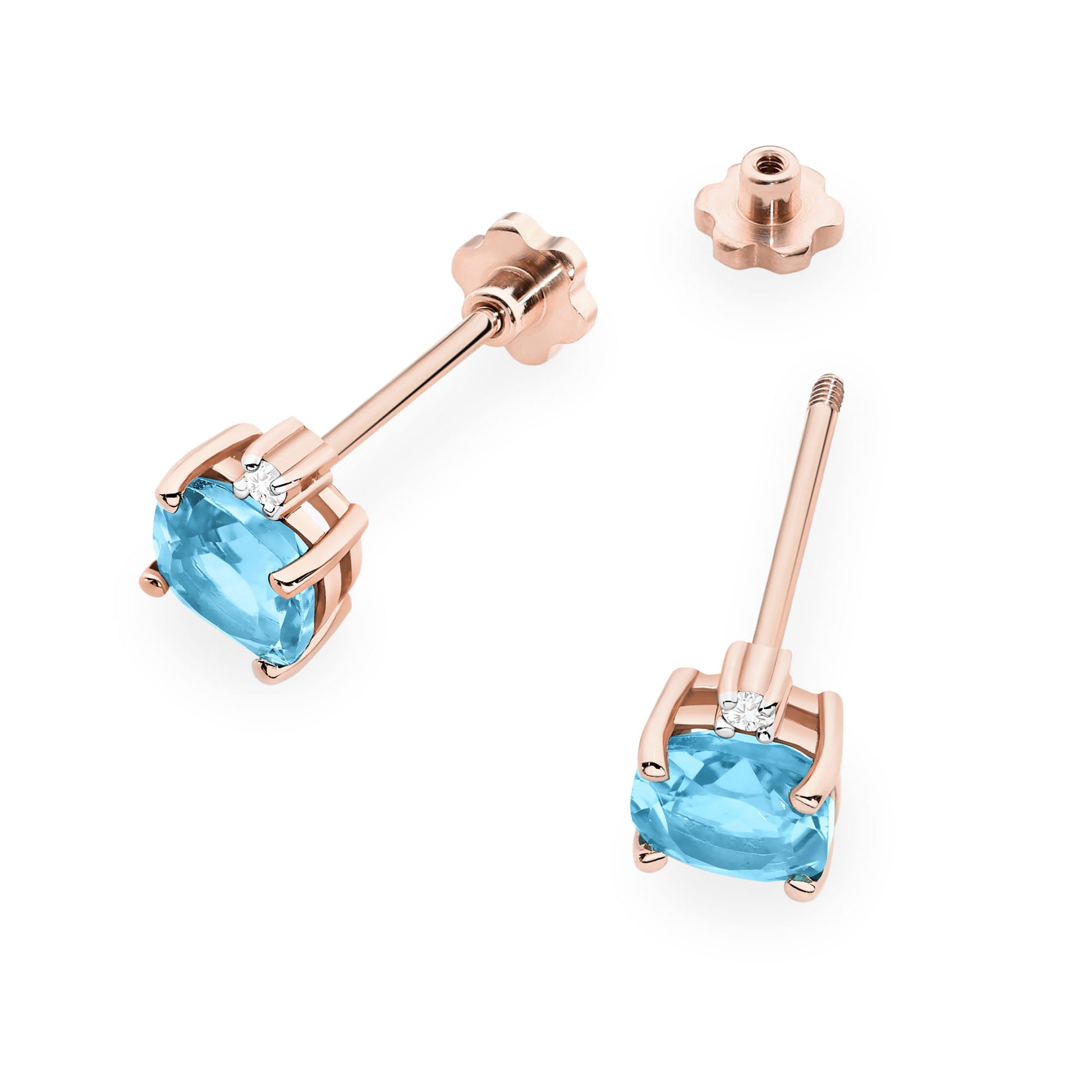 Cercei Aur 14K K0573 Topaz 2 x 1.10ct