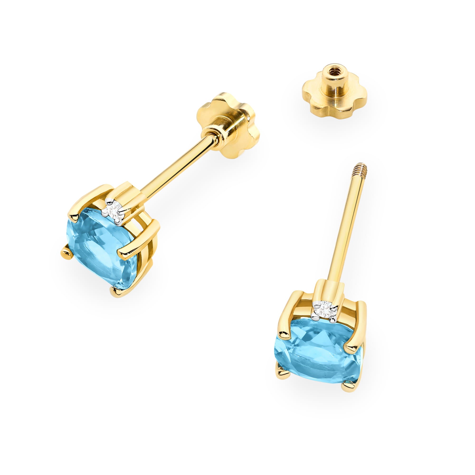 Cercei Aur 14K K0573 Topaz 2 x 1.10ct