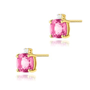 Cercei Aur 14K K0573 Topaz Roz 2 x 1.10ct