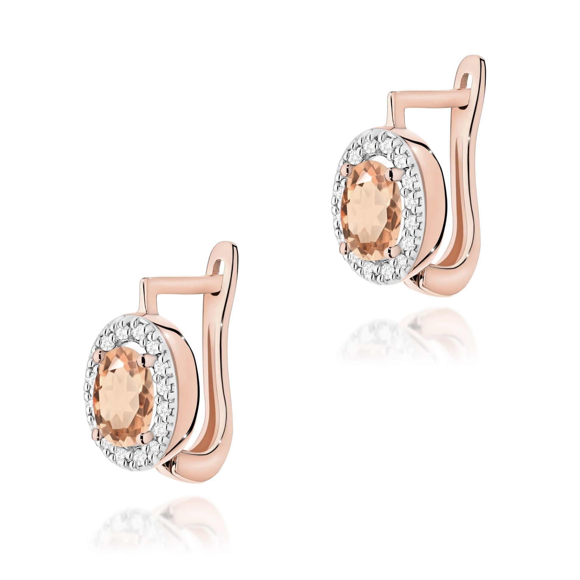 Cercei Aur 14K K0574 Morganit 2 x 0.40ct