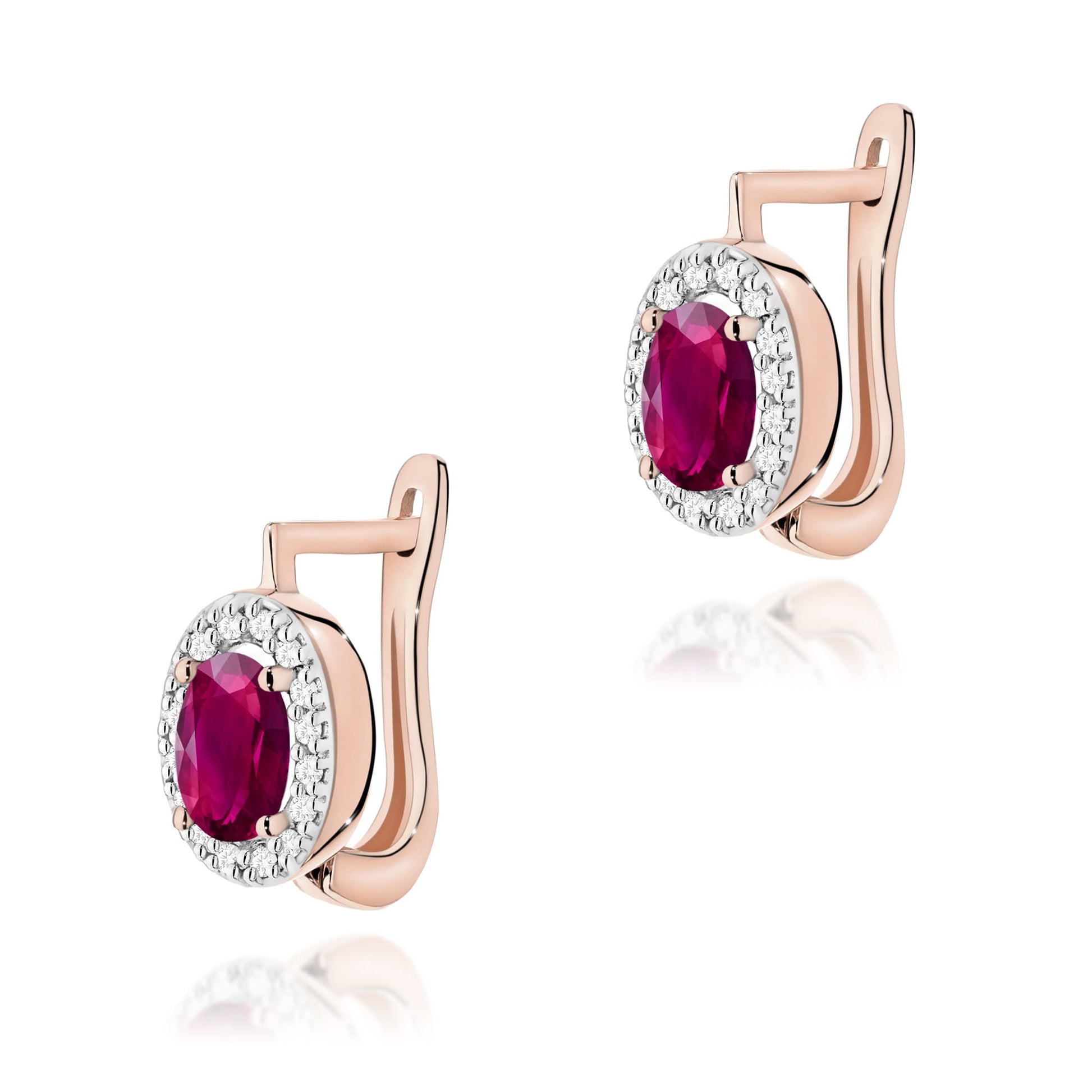 Cercei Aur 14K K0574 Rodolit 2 x 0.50ct