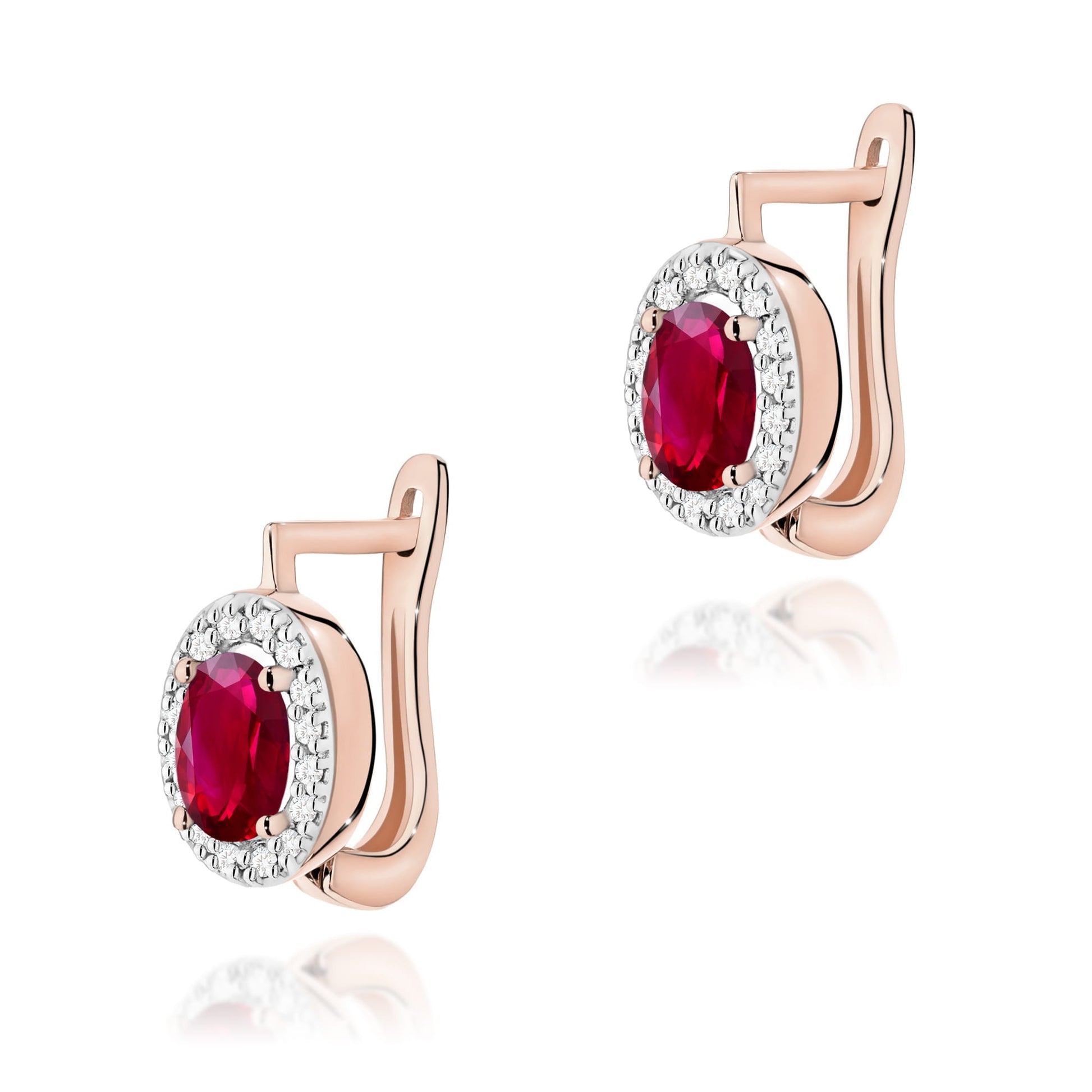 Cercei Aur 14K K0574 Rubin 2 x 0.60ct