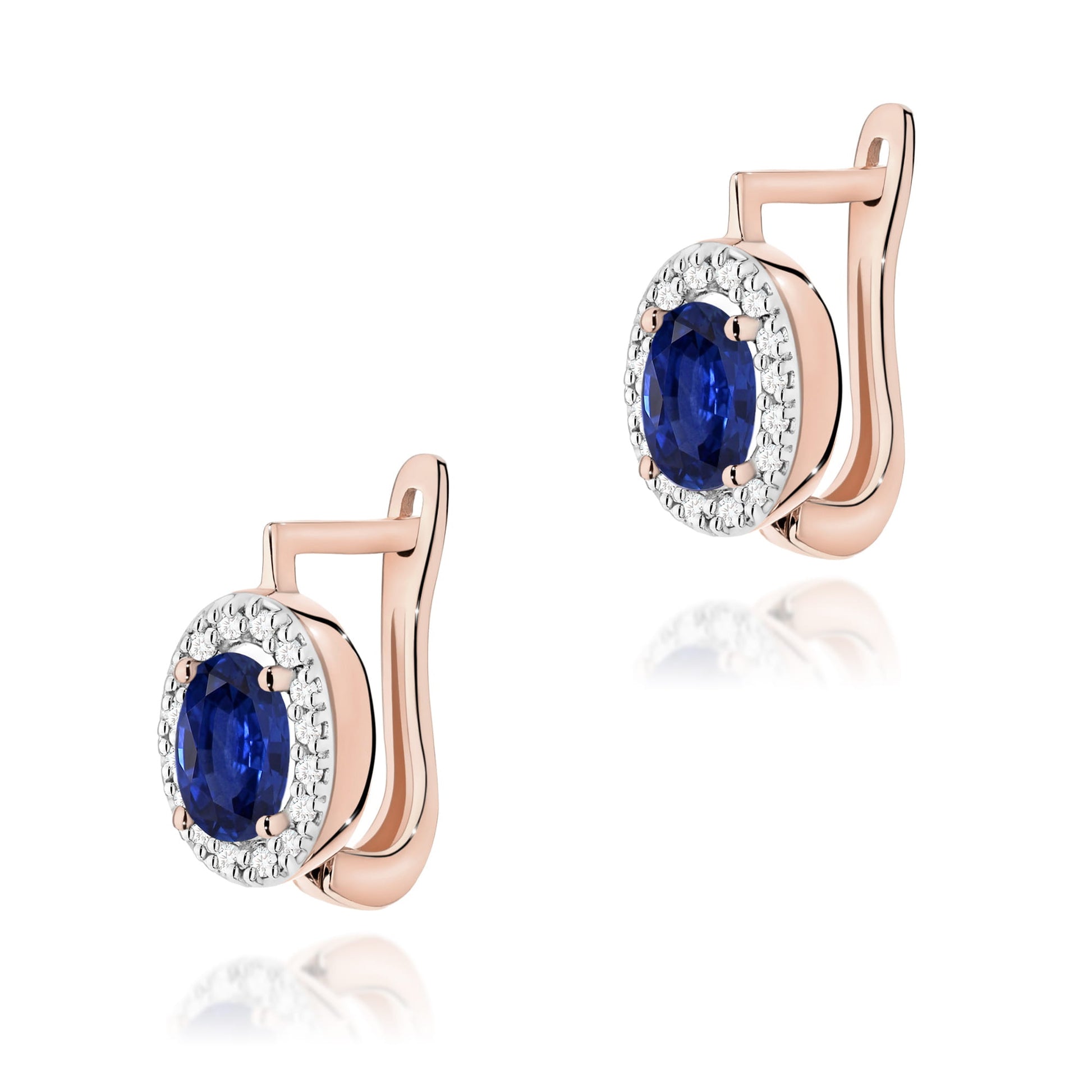 Cercei Aur 14K K0574 Safir 2 x 0.70ct