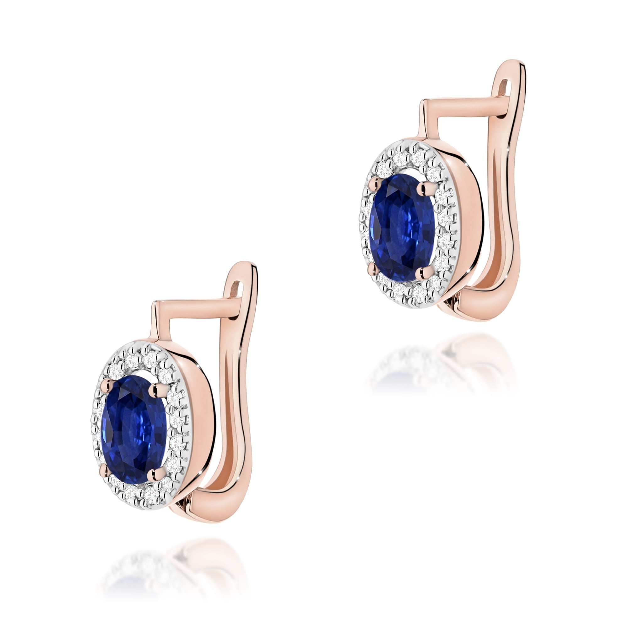 Cercei Aur 14K K0574 Safir 2 x 0.70ct