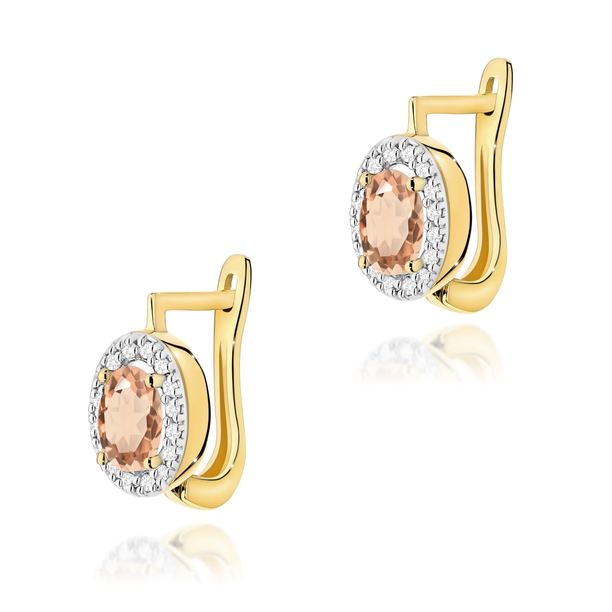 Cercei Aur 14K K0574 Morganit 2 x 0.40ct