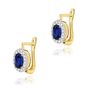Cercei Aur 14K K0574 Safir 2 x 0.70ct