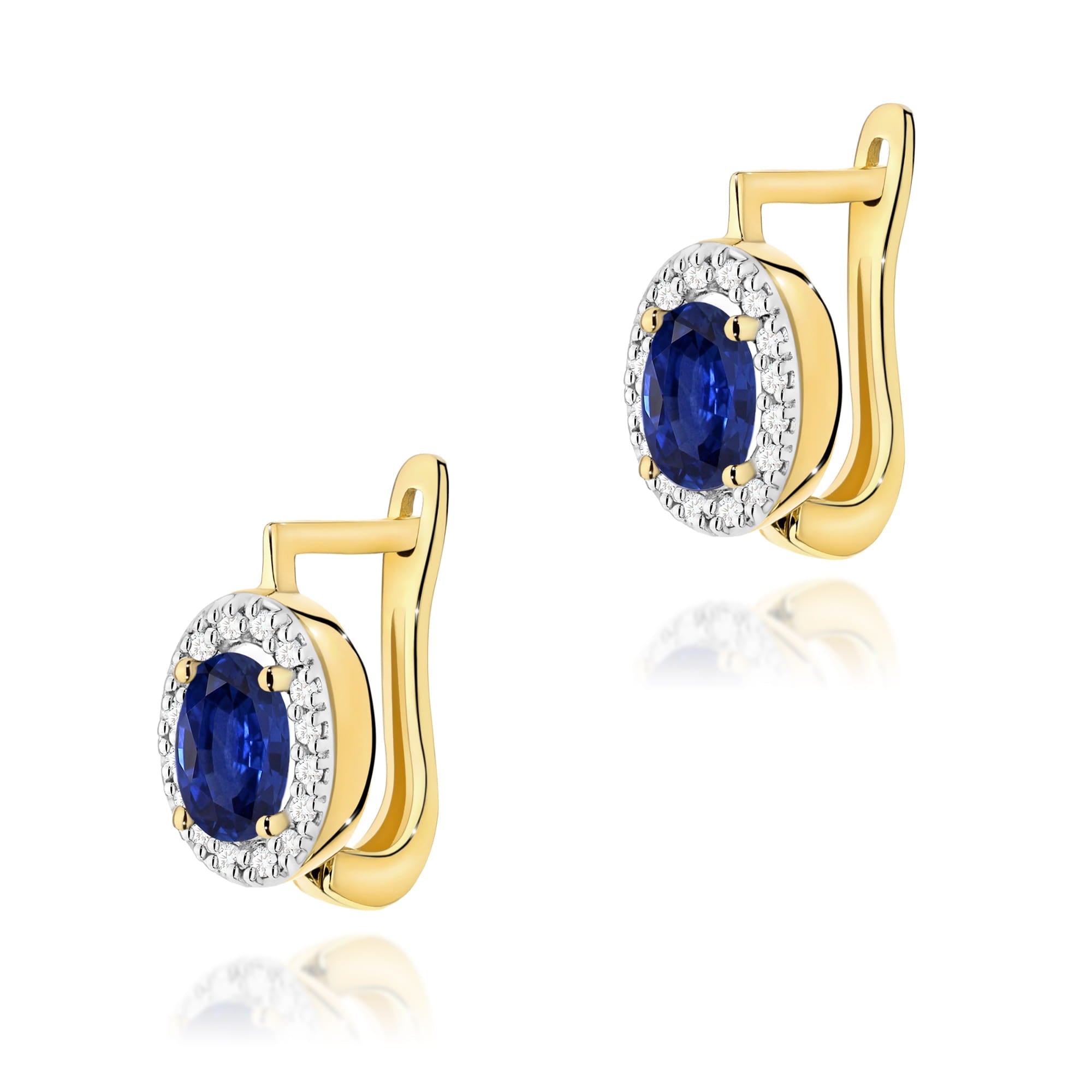 Cercei Aur 14K K0574 Safir 2 x 0.70ct