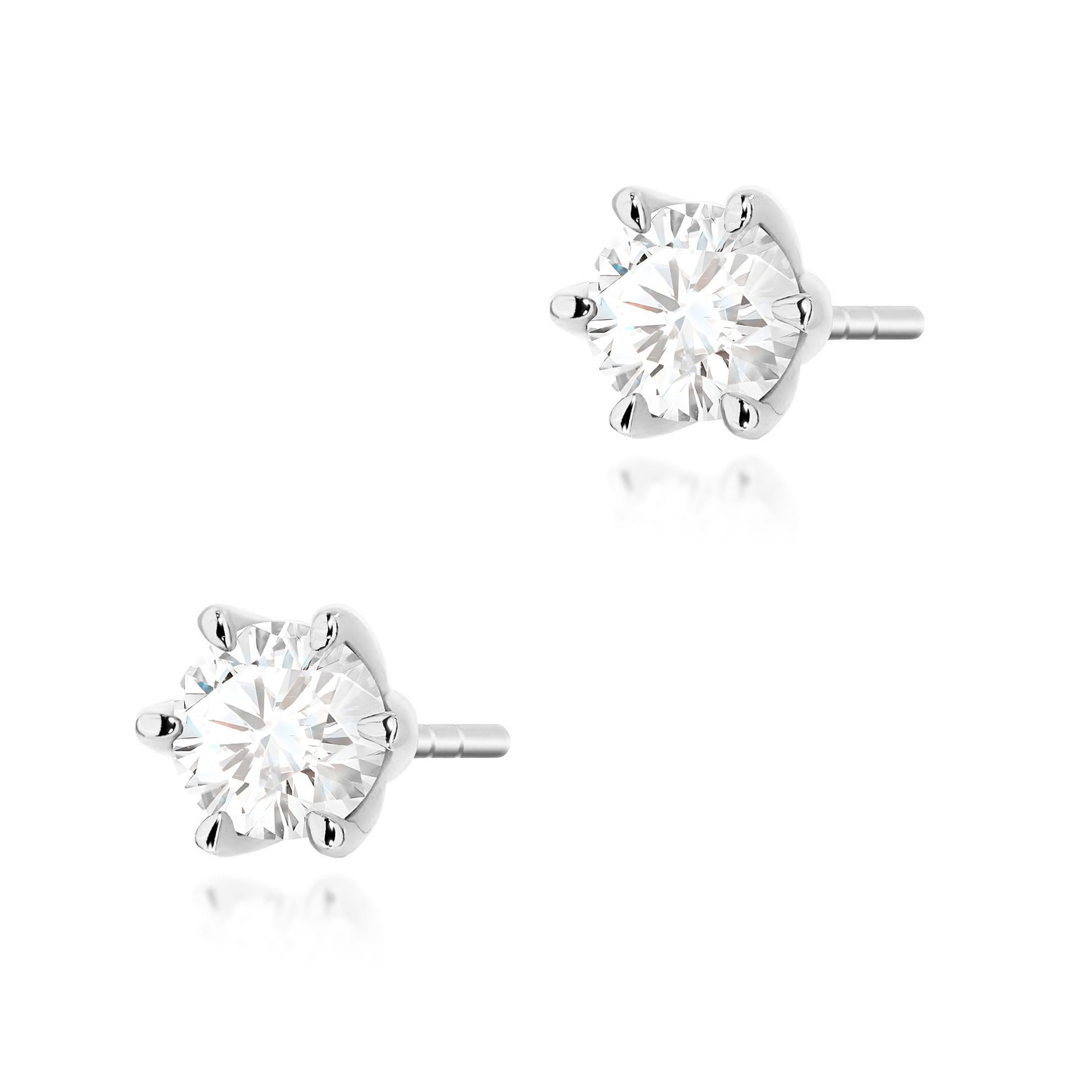 Cercei Aur 14K K0575 cu Diamante Cultivate 2 x 0.50ct