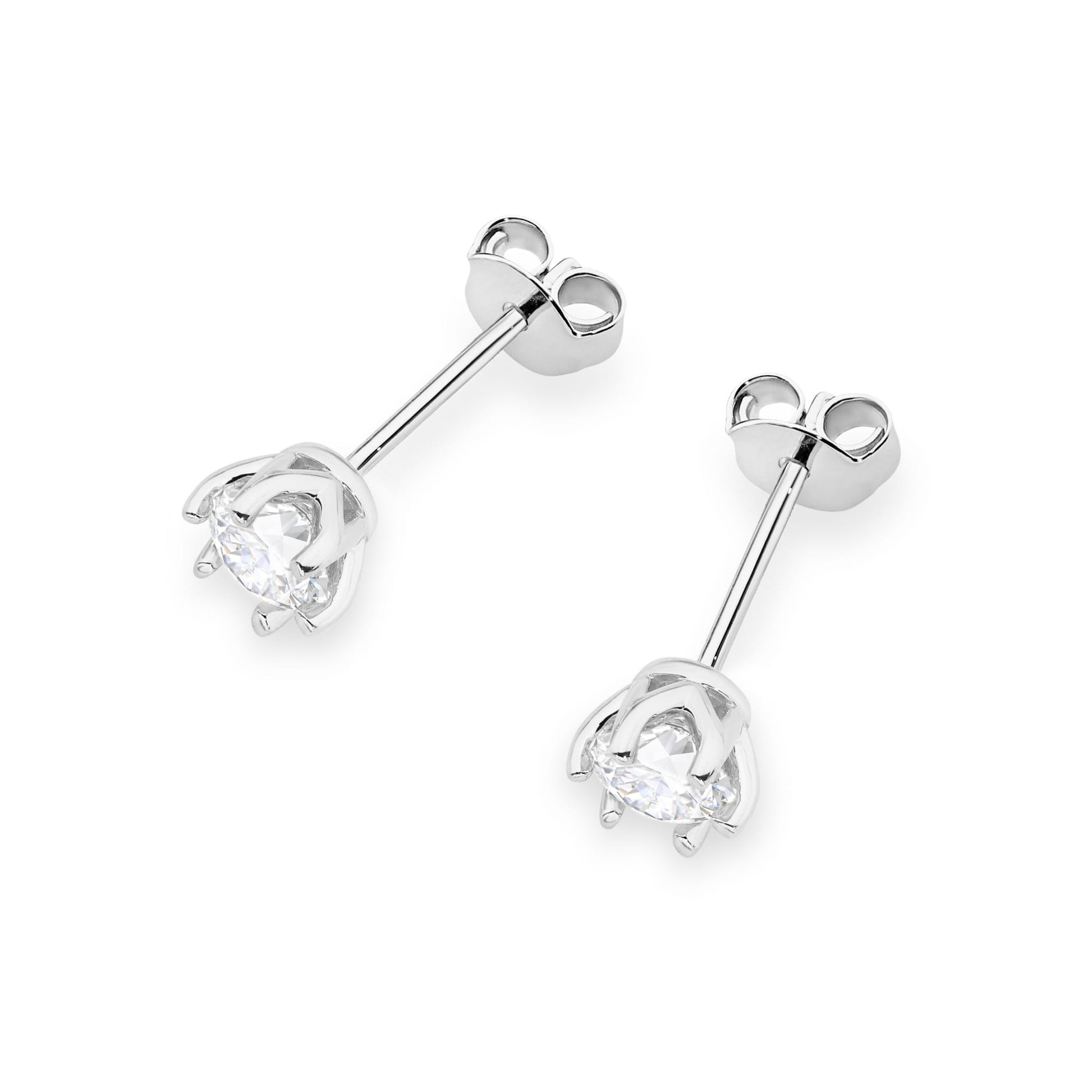 Cercei Aur 14K K0575 cu Diamante Cultivate 2 x 0.50ct
