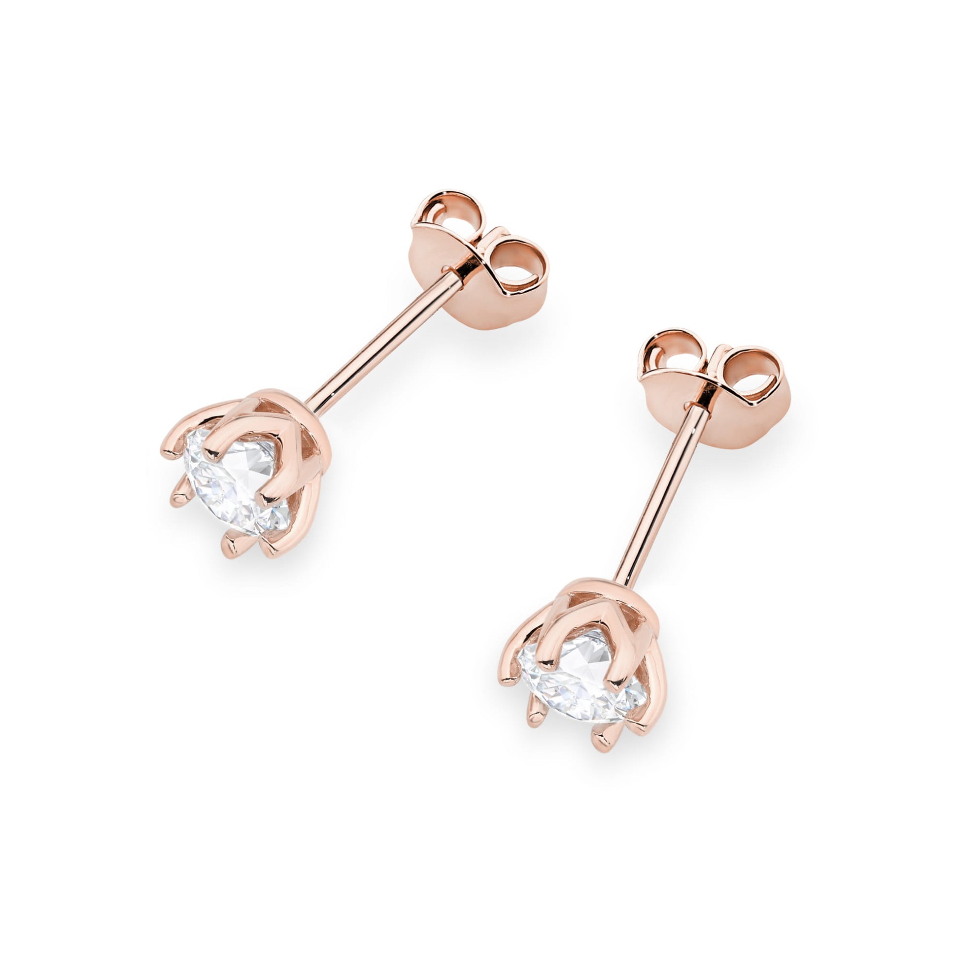 Cercei Aur 14K K0575 cu Diamante Cultivate 2 x 0.50ct